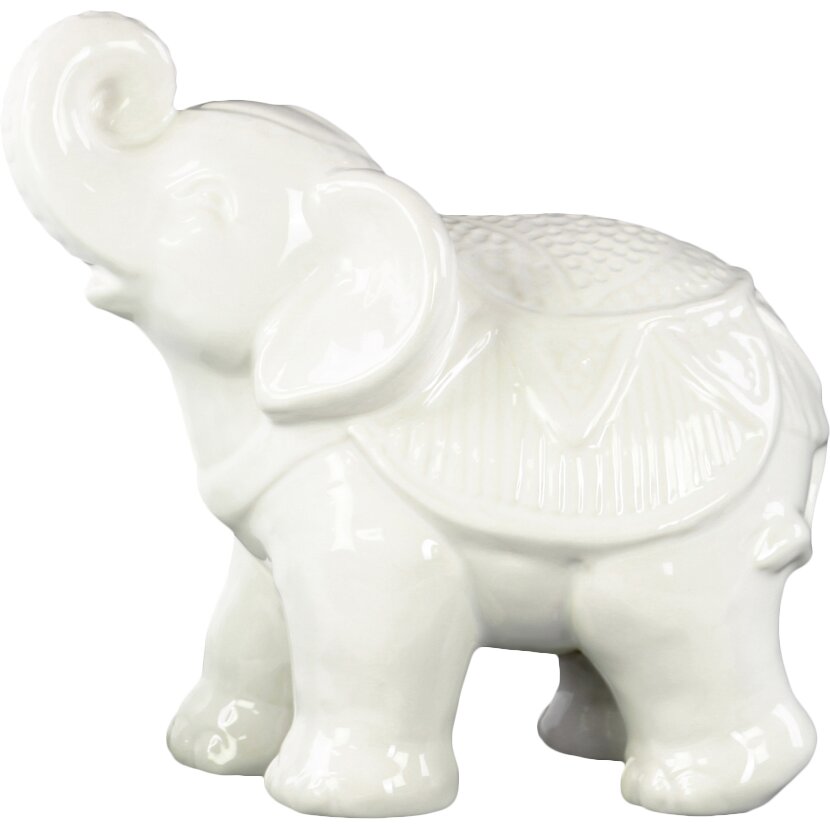 Urban Trends Ceramic Standing Trumpeting Ceremonial Elephant Figurine ...