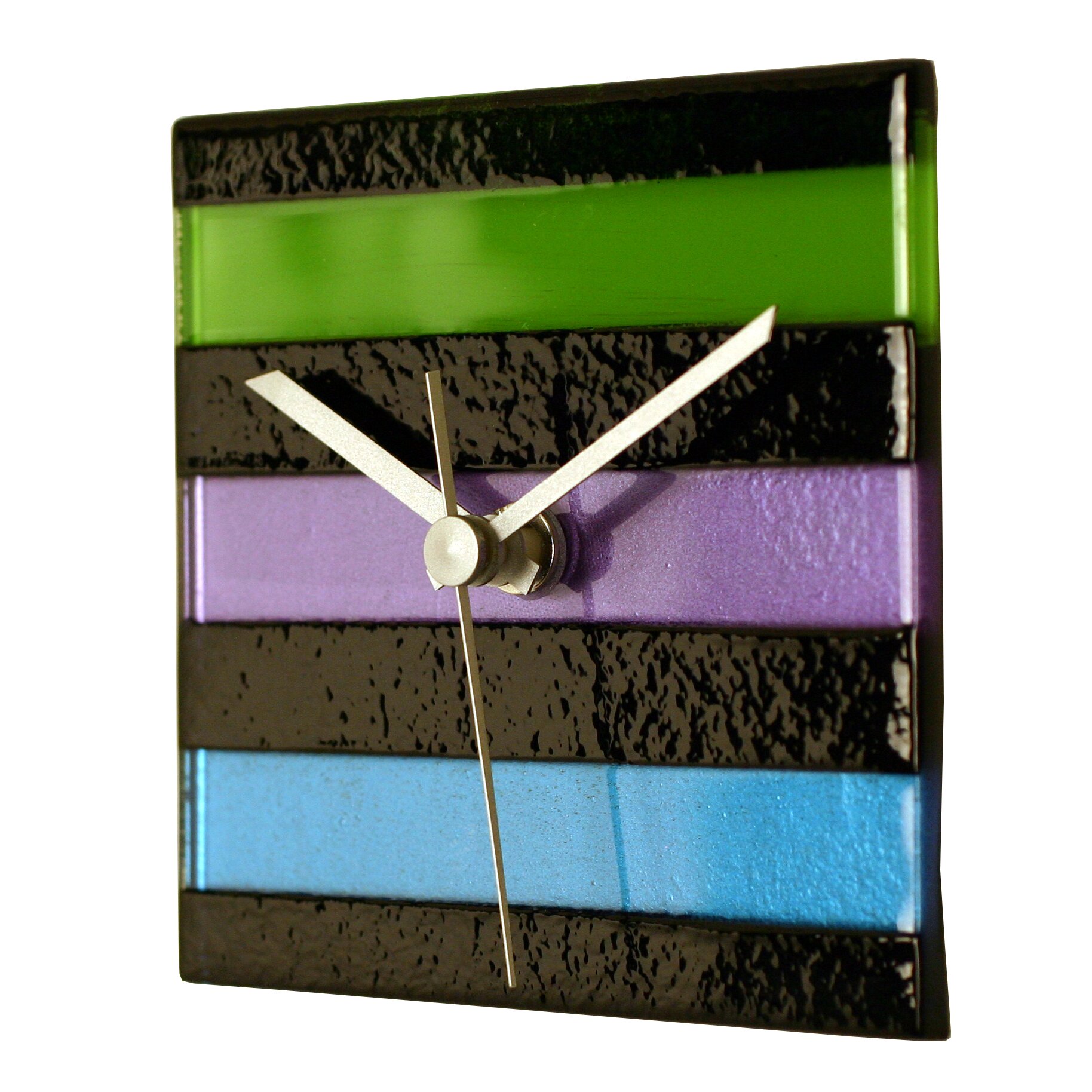 River City Clocks Square Glass Stripe Wall Clock & Reviews Wayfair