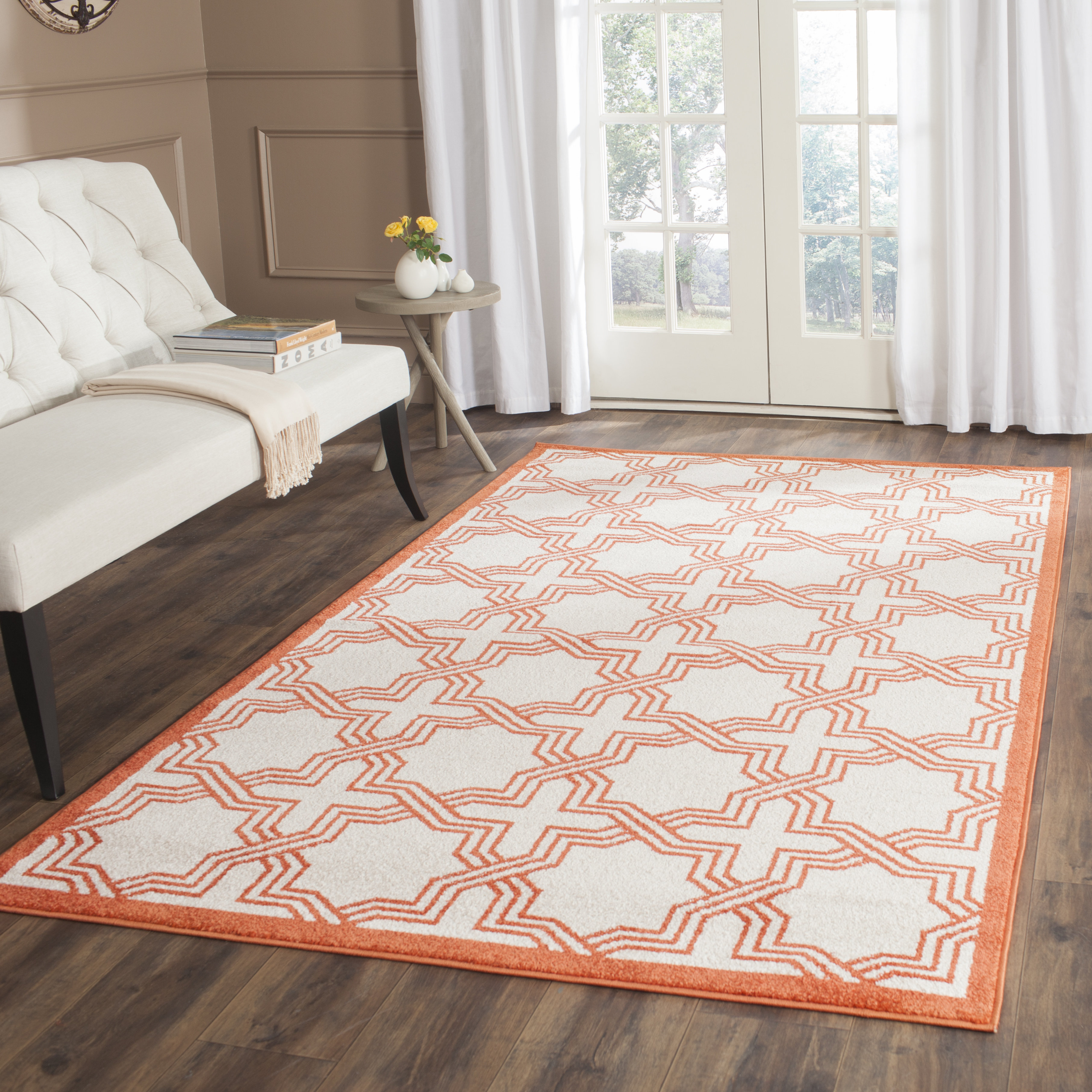 Safavieh Dakota Ivory/Orange Outdoor Area Rug Wayfair UK