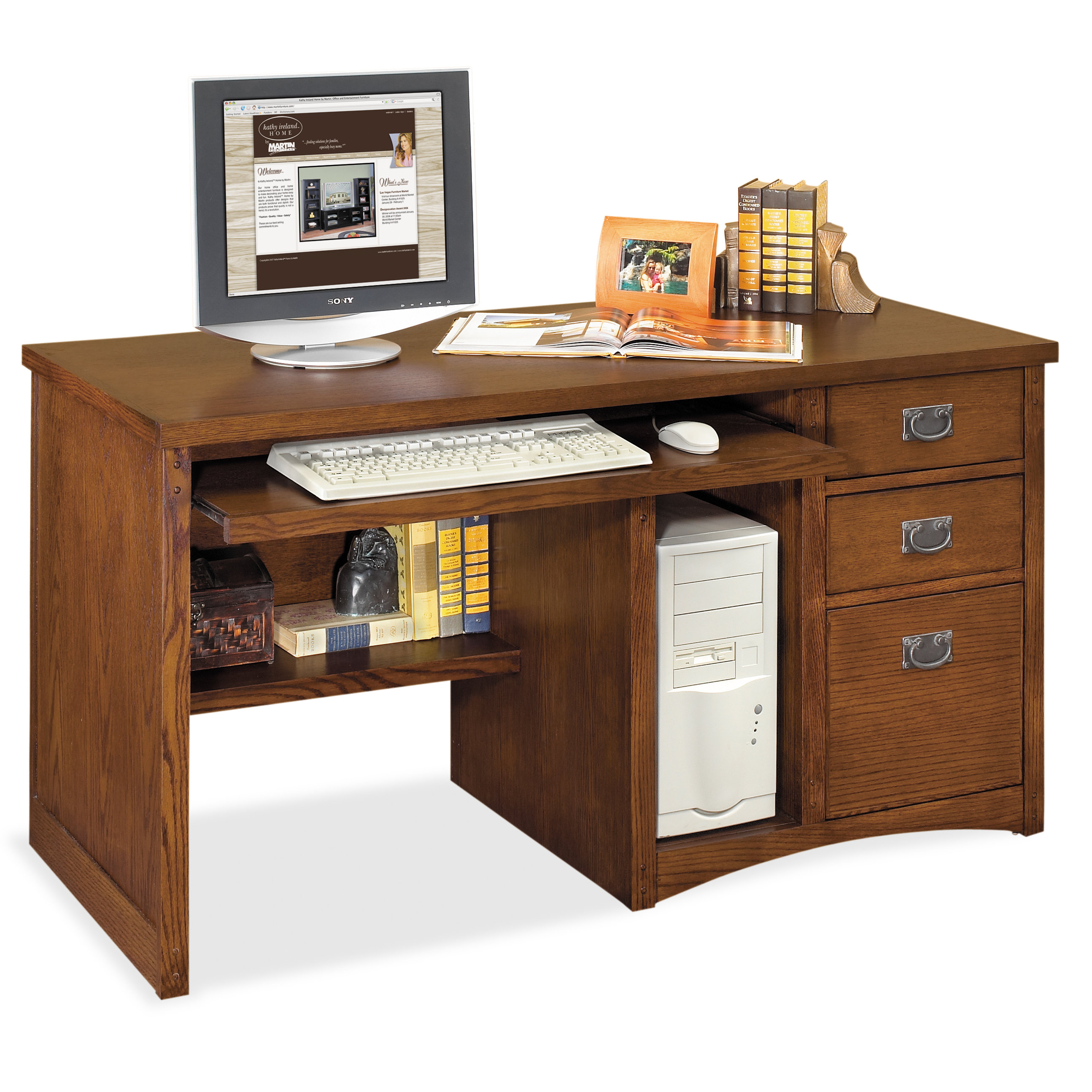 kathy ireland Home by Martin Furniture Mission Pasadena Deluxe Computer Desk & Reviews Wayfair