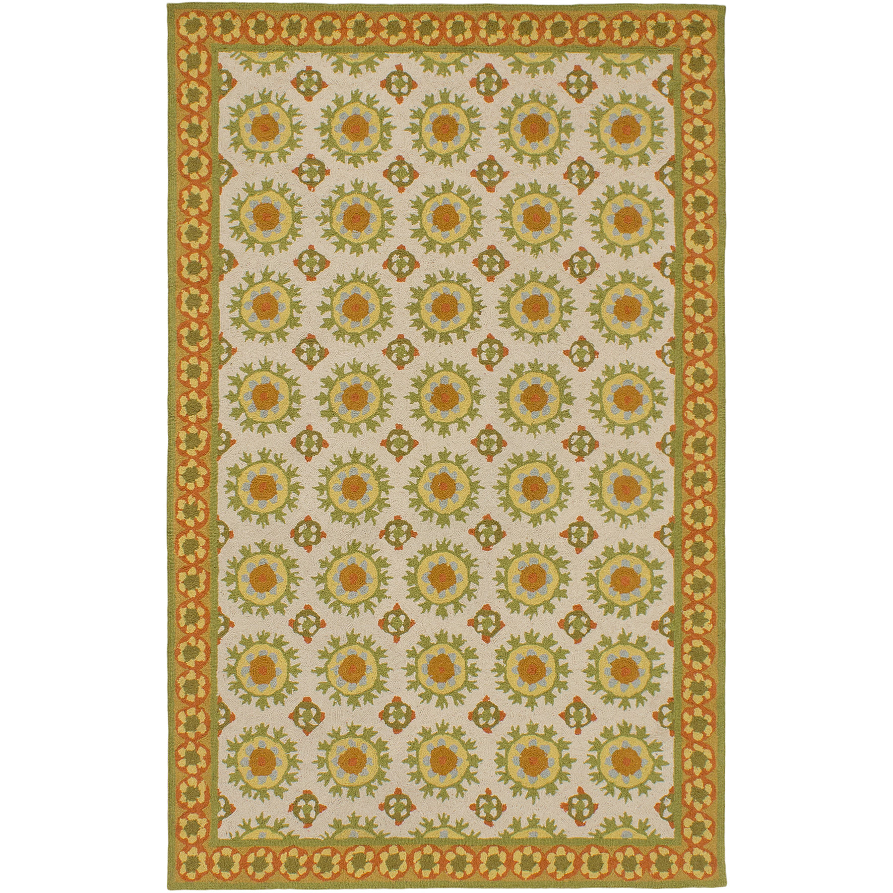 ECARPETGALLERY Samarkand Cream/Light Green Open Field Area Rug Wayfair