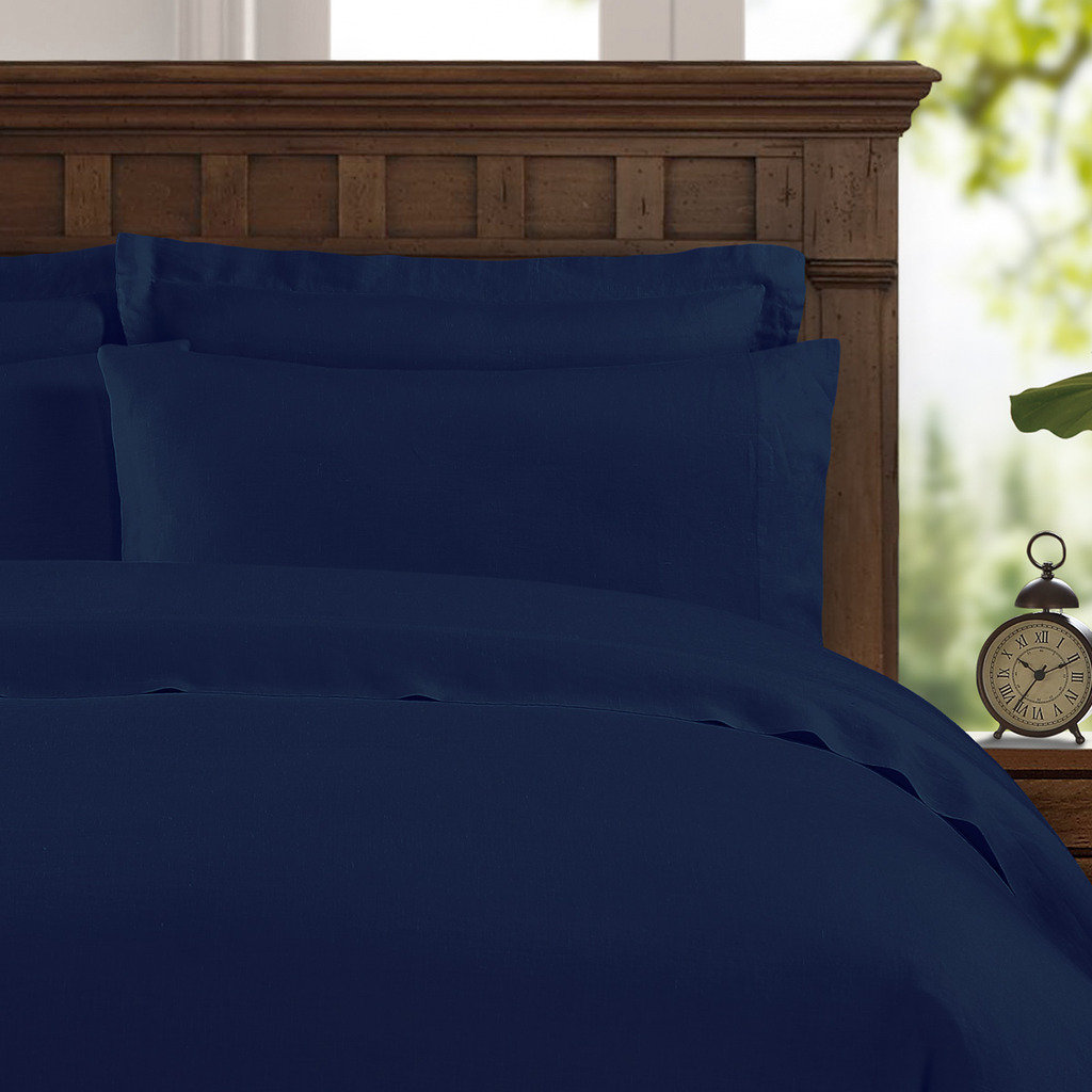 Echelon Home 4 Piece Washed Belgian Linen Sheet Set & Reviews Wayfair