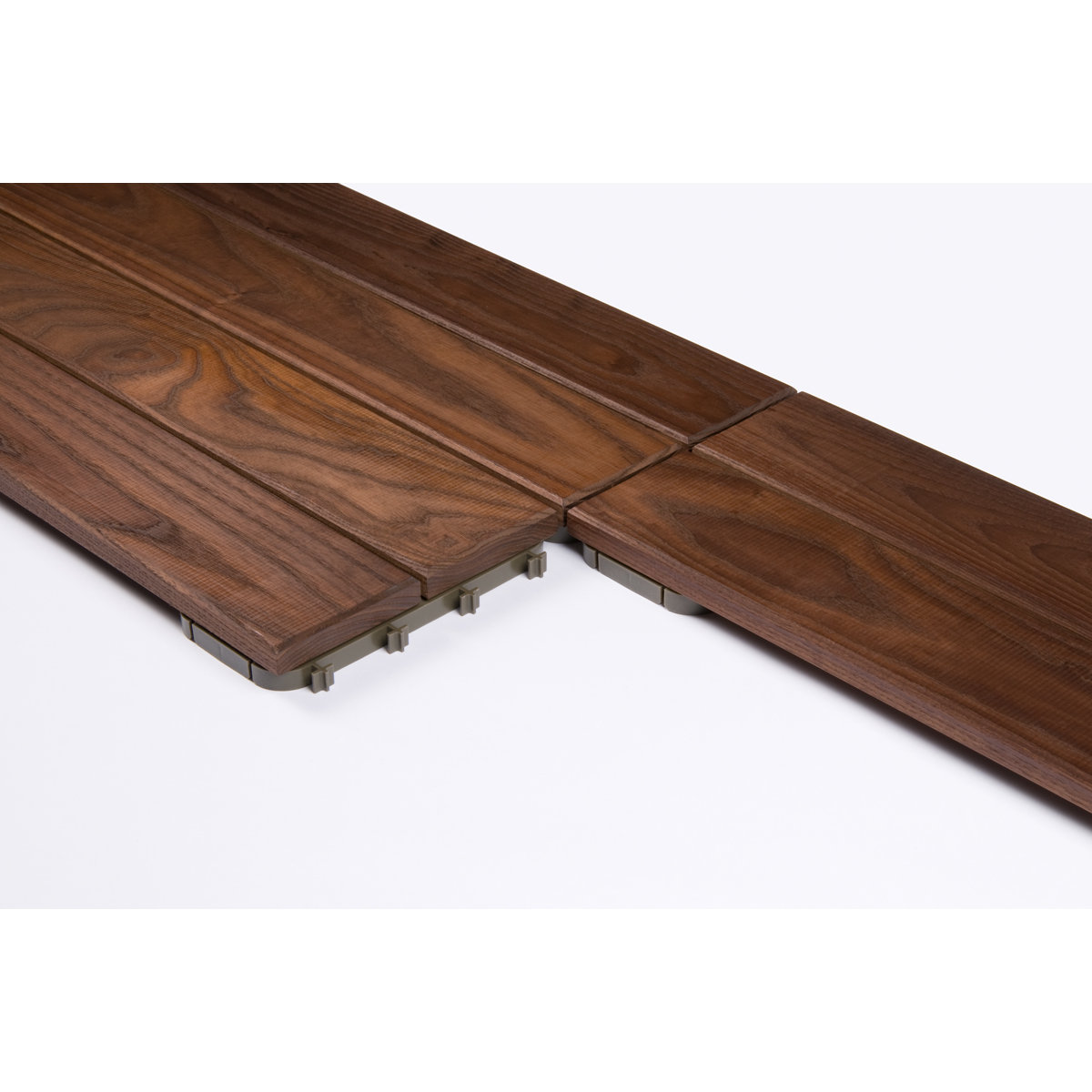 Thermory Wood 23.425" x 7.835" Interlocking Deck Tiles in Brown