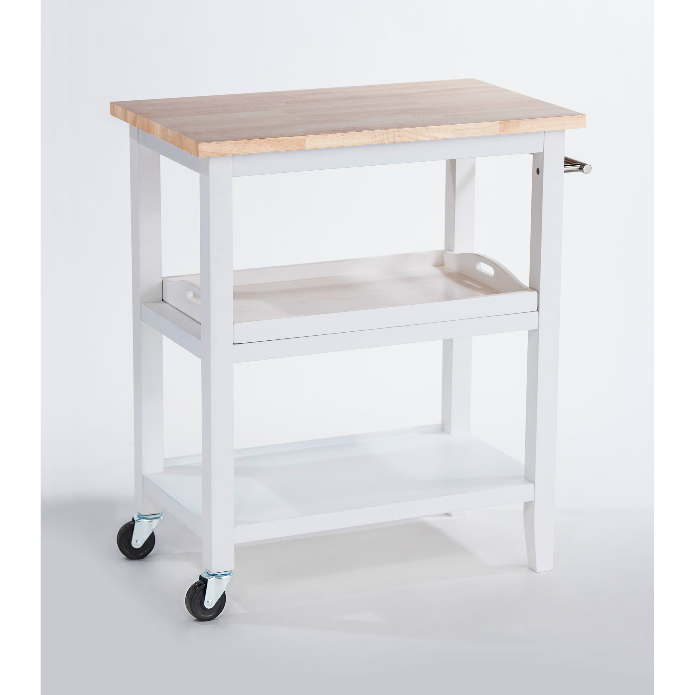 Trinity Kitchen Cart with Wood Top & Reviews Wayfair