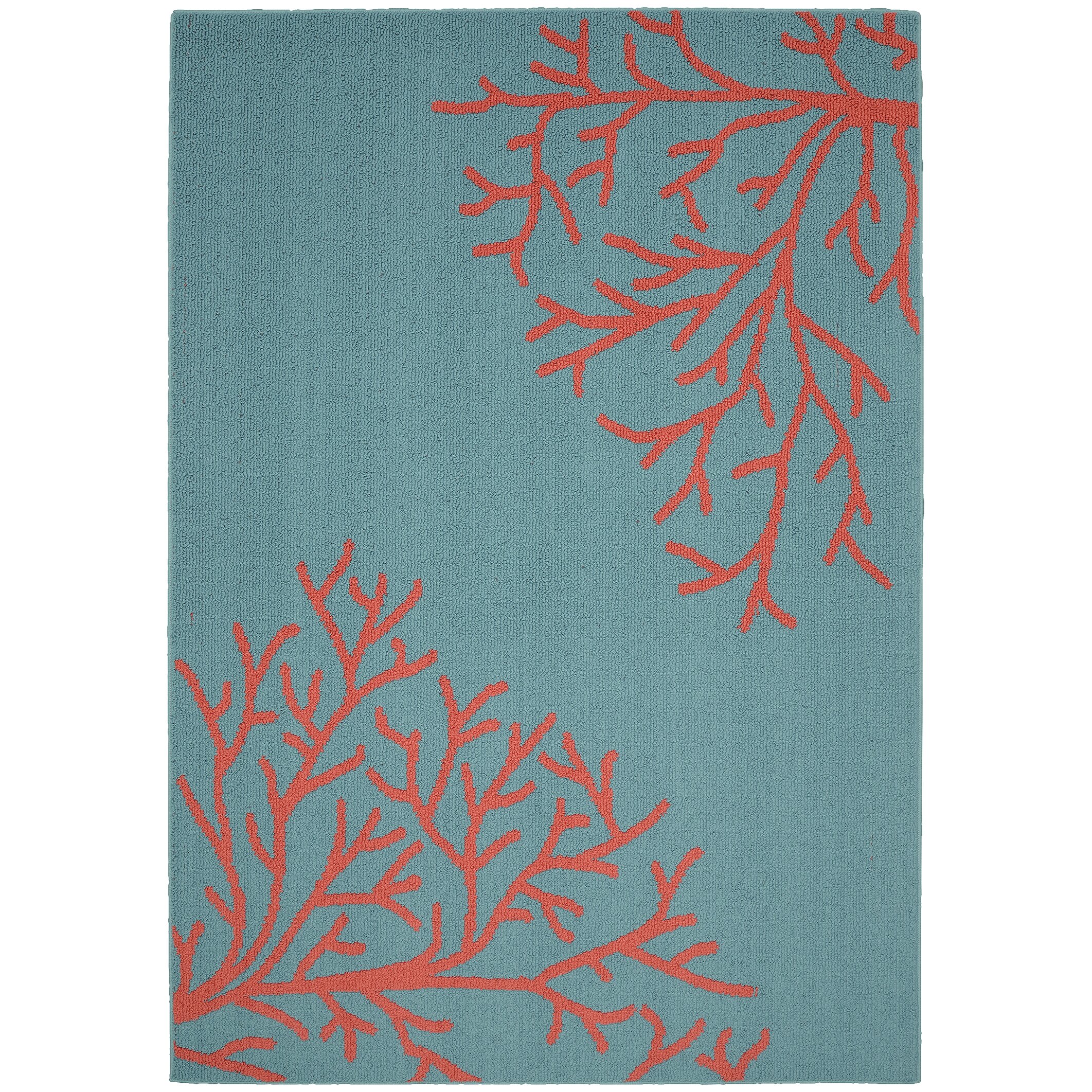 Garland Rug Sea Coral Teal Area Rug & Reviews | Wayfair