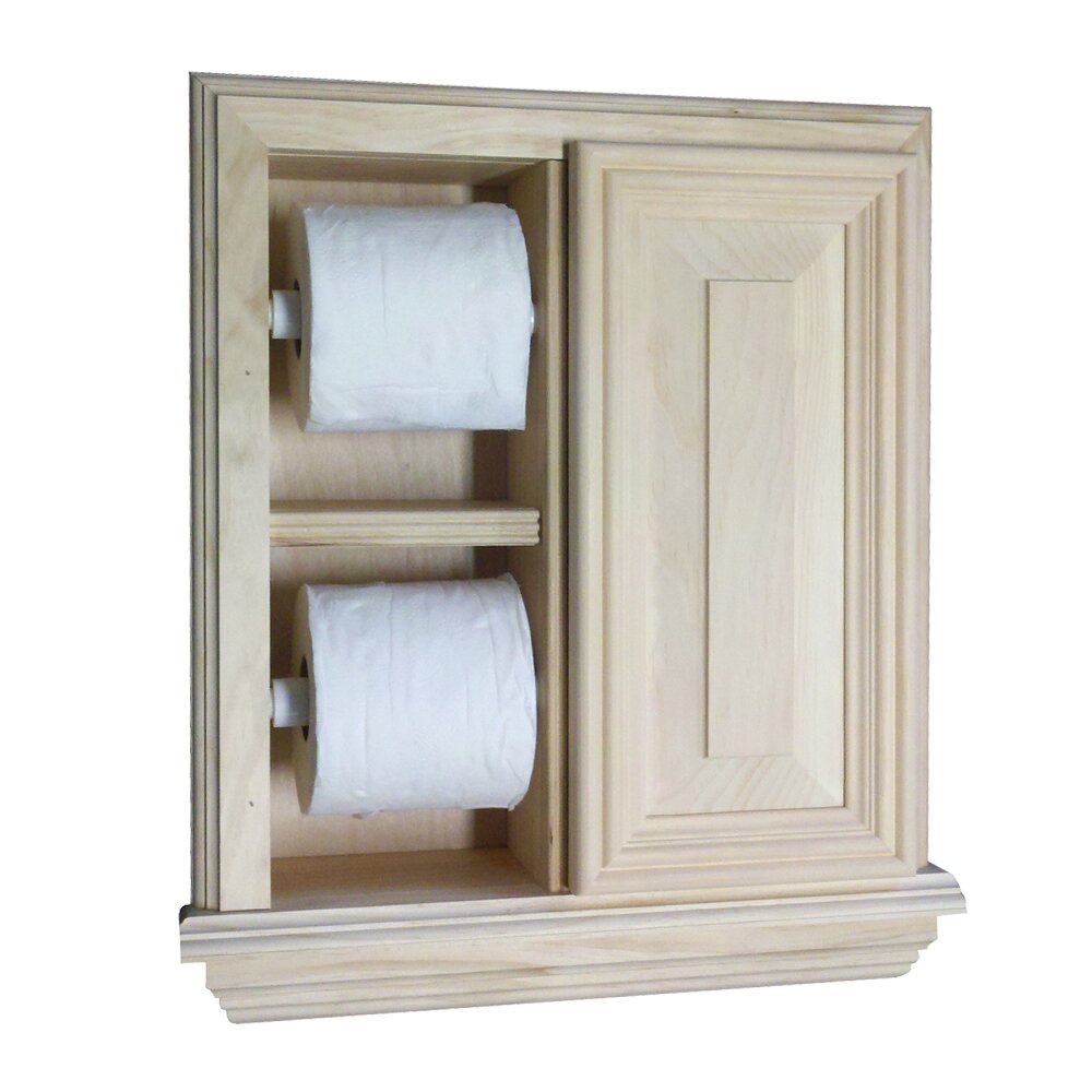 toilet holder paper recessed wood deluxe wg bathroom tp wayfair bath storage magazine holders rack cabinet fixtures roll rolls glass