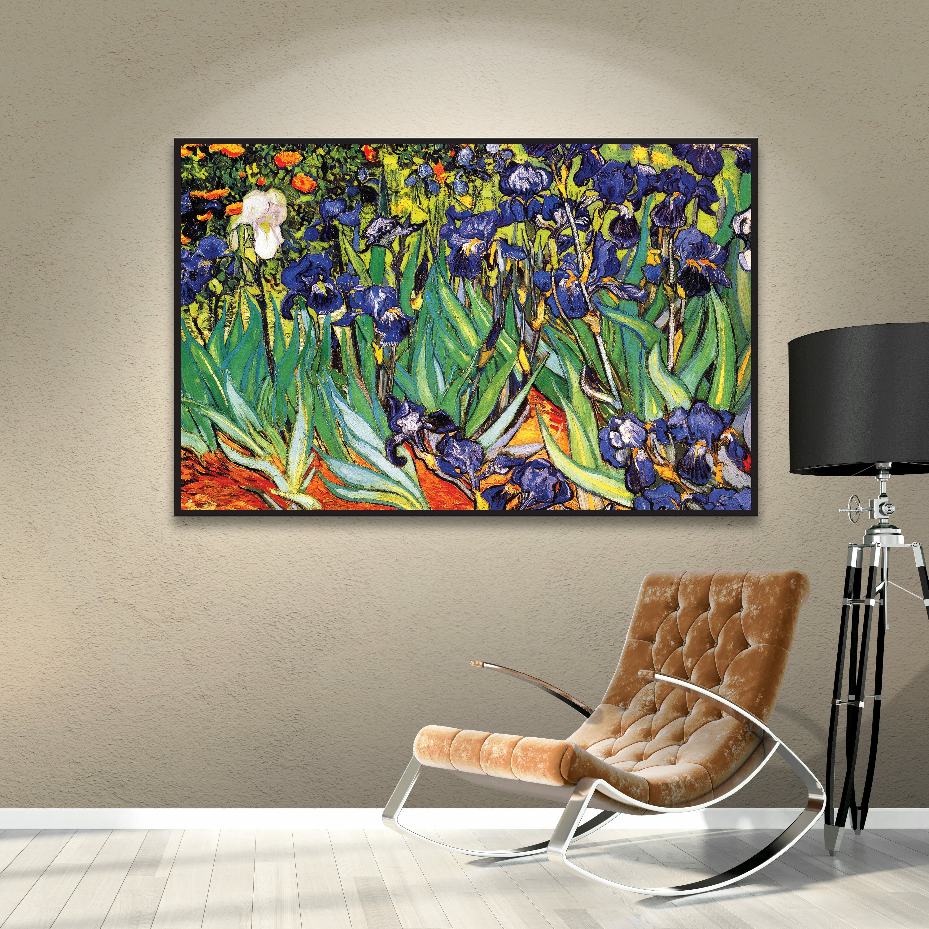 ArtWall 'Irises in the Garden' by Vincent Van Gogh Framed Painting ...
