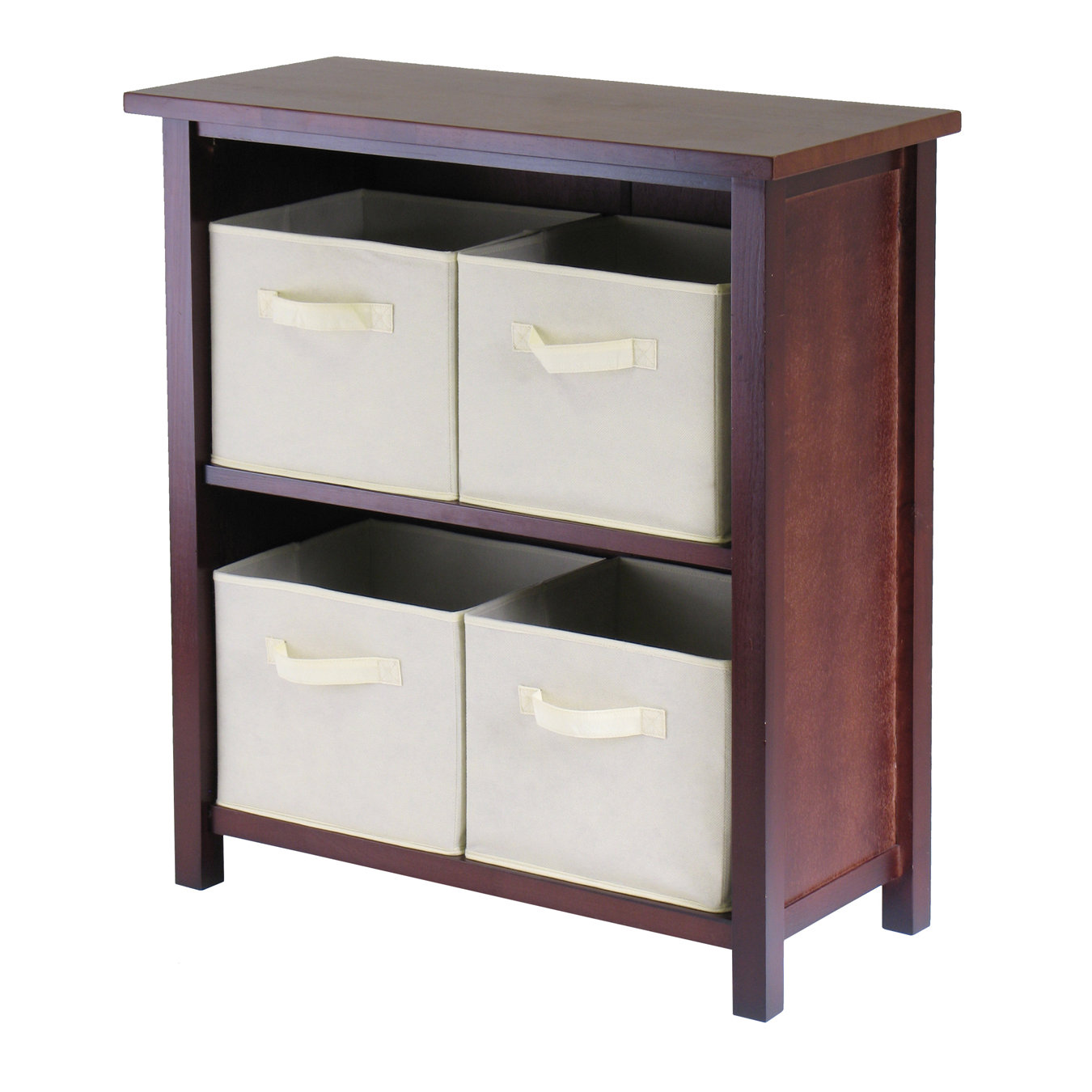 Winsome Verona 4 Drawers Low Storage Shelf with Foldable & Reviews
