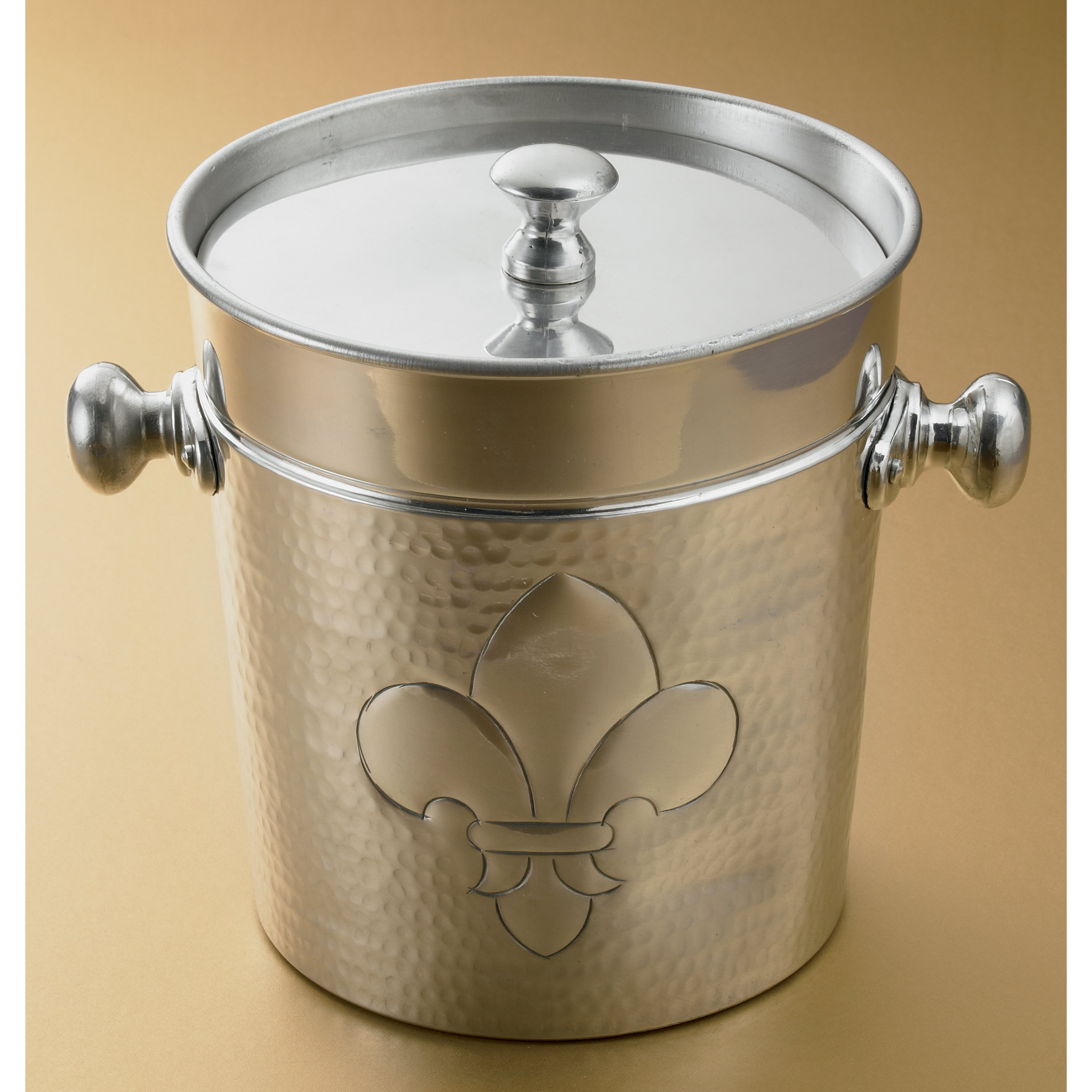 Kindwer Fleur de Lis Dimpled Aluminum Ice Bucket & Reviews Wayfair