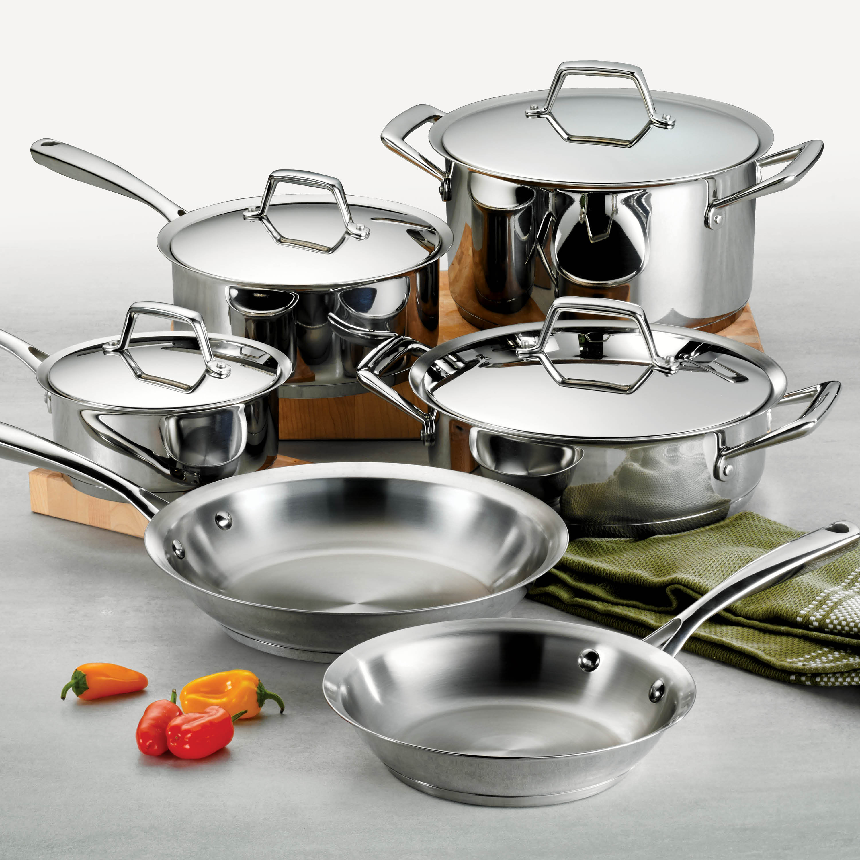 Tramontina Gourmet Prima 10 Piece Stainless Steel Cookware Set  Wayfair