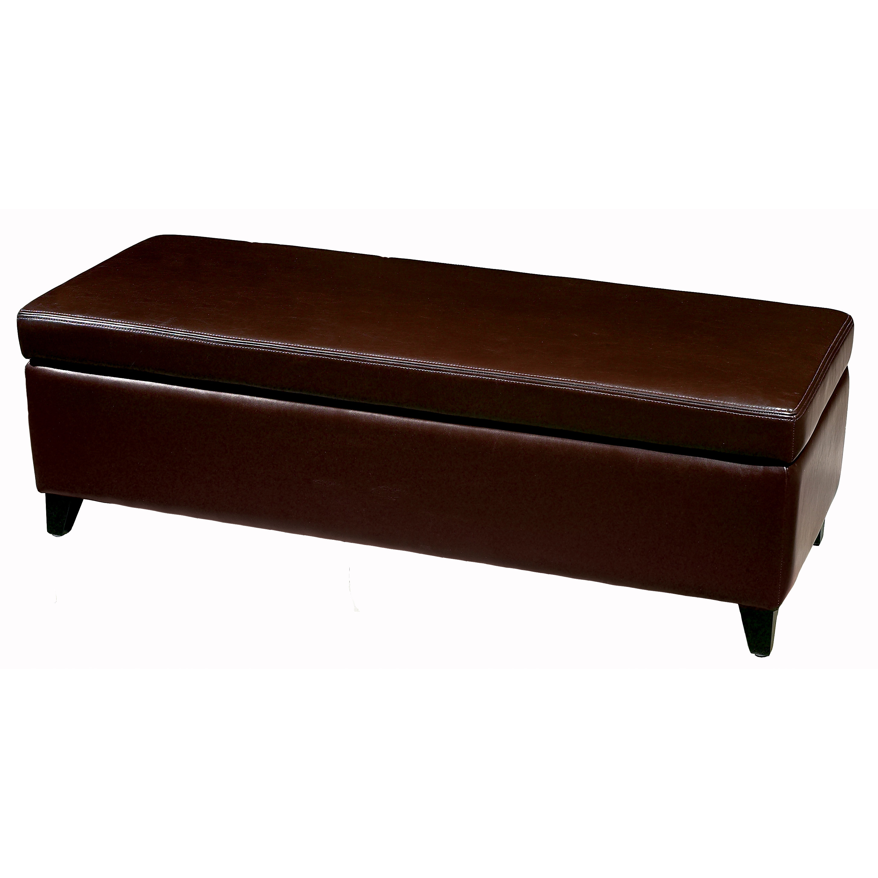 Baxton Studio Leather Storage Bench Ottoman 1421 1833 WF