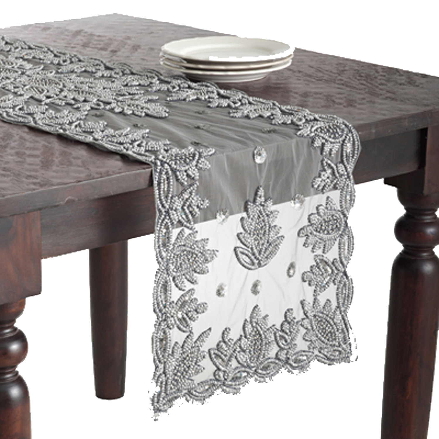 Saro Lakshmi Hand Beaded Design Table Runner & Reviews Wayfair