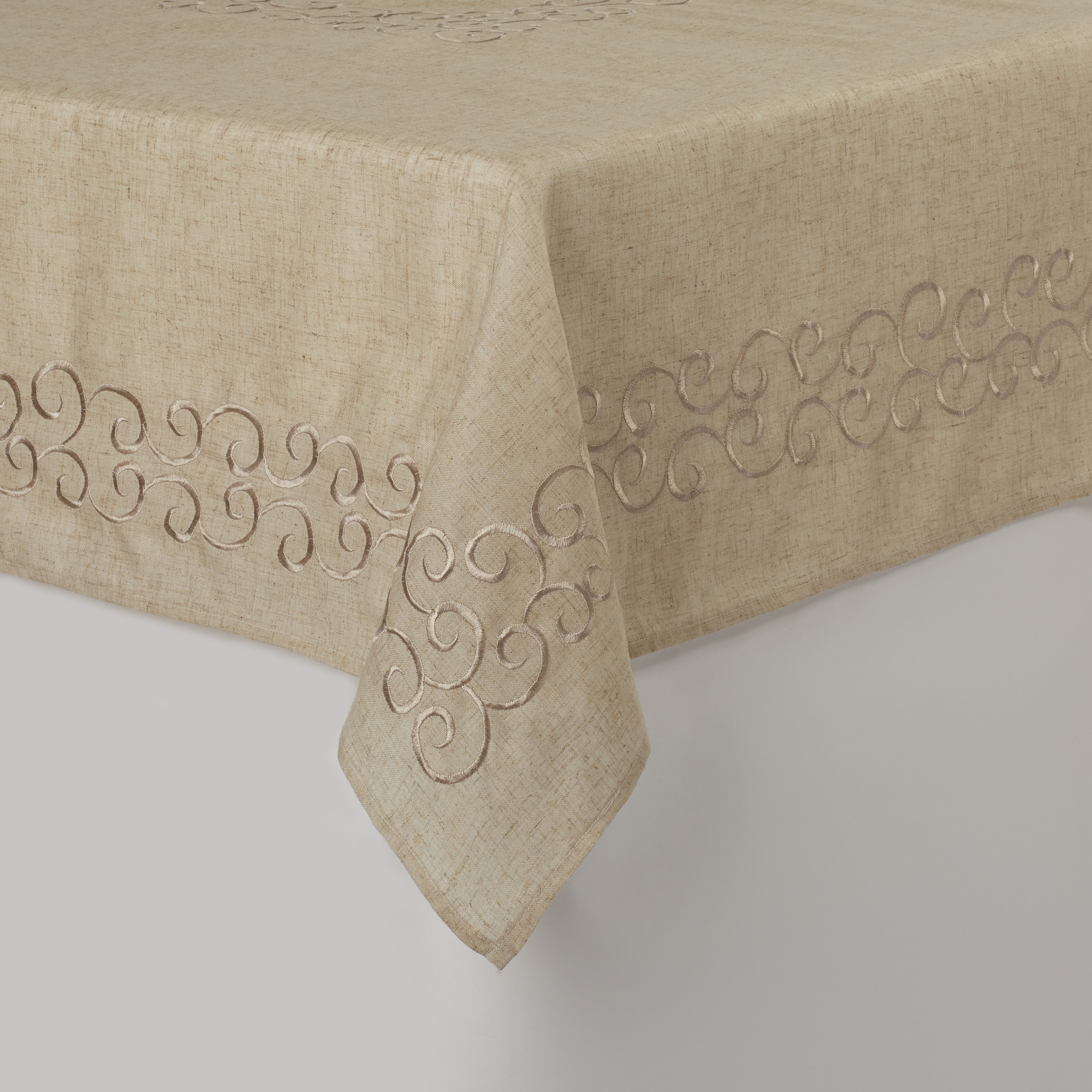 Saro Embroidered Scroll Design Tablecloth & Reviews Wayfair
