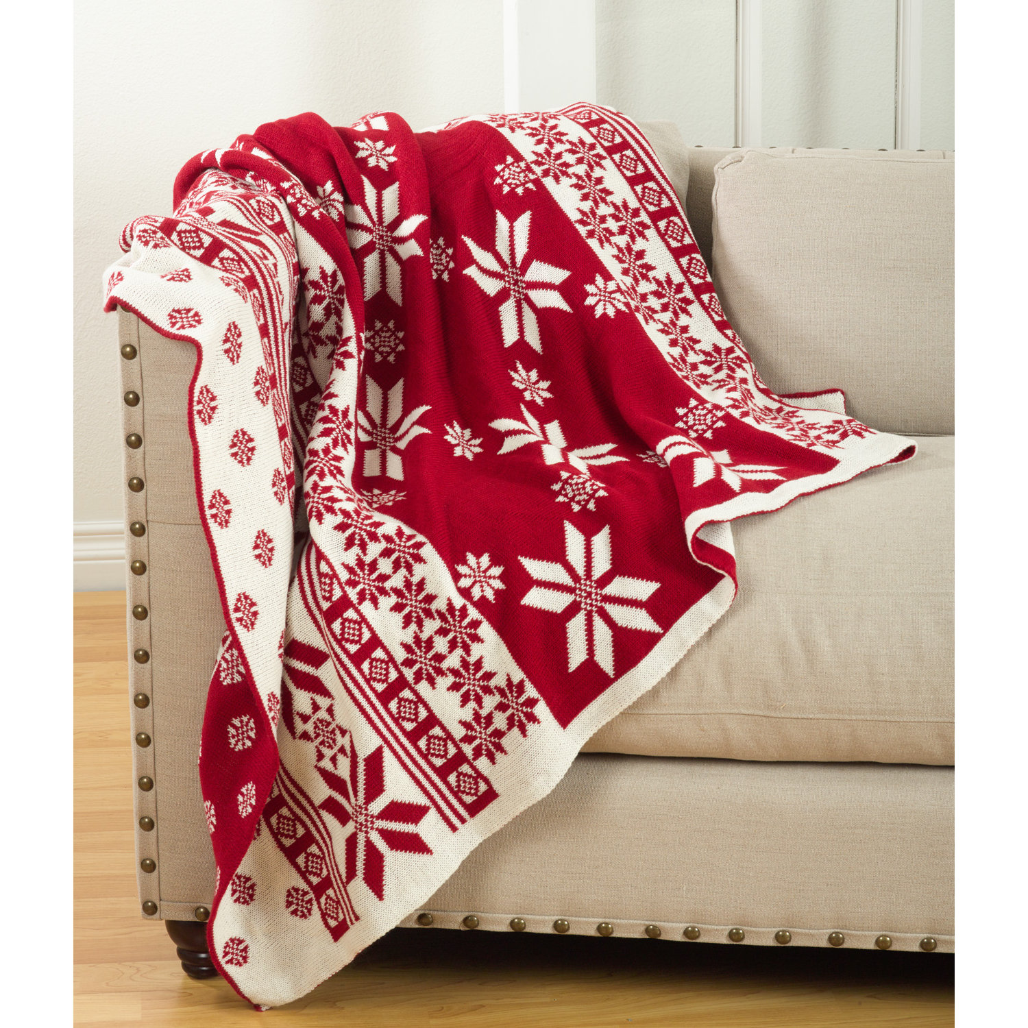 Saro Sevan Christmas Knitted Throw & Reviews Wayfair