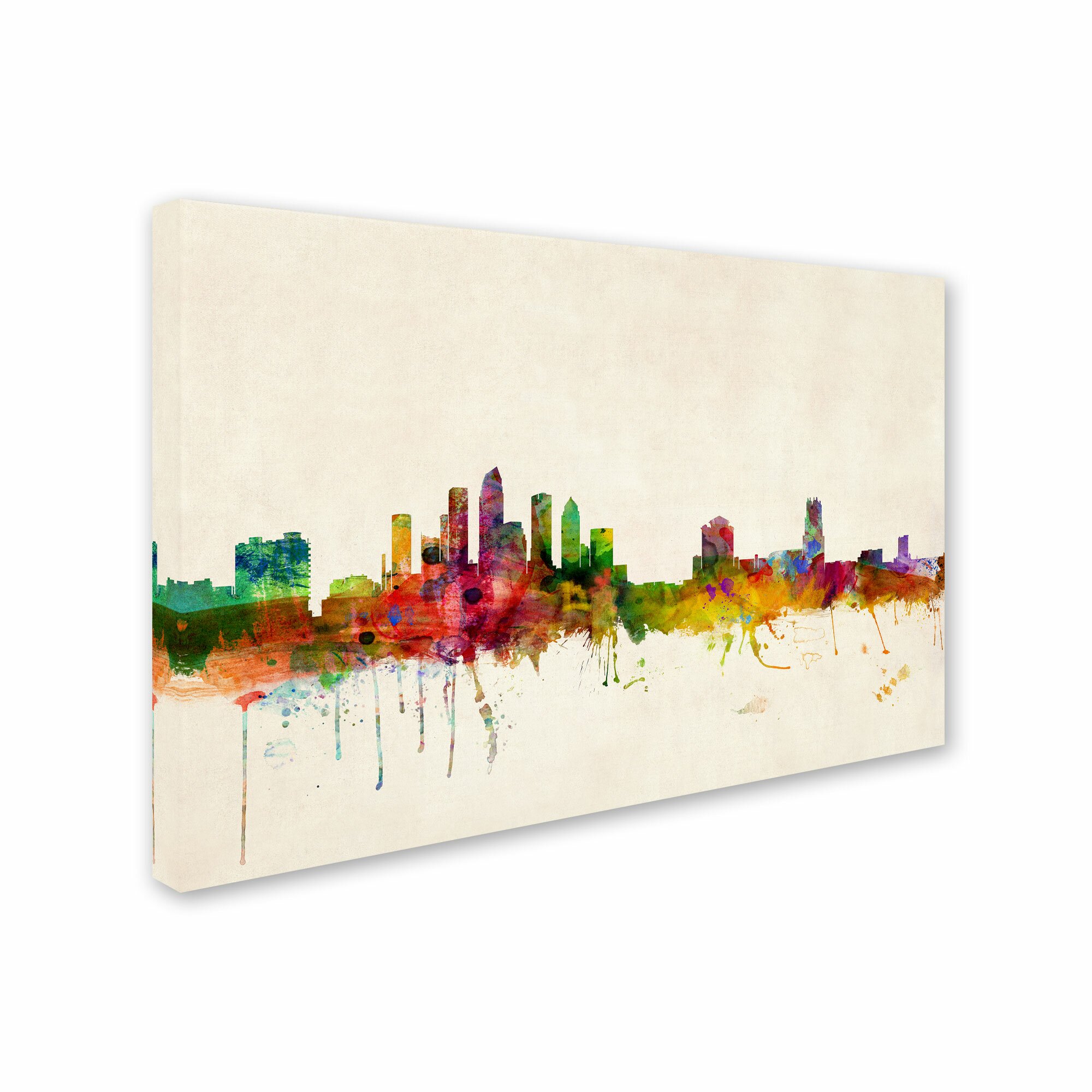 Trademark Art "Tampa, Florida" by Michael Tompsett Graphic ...