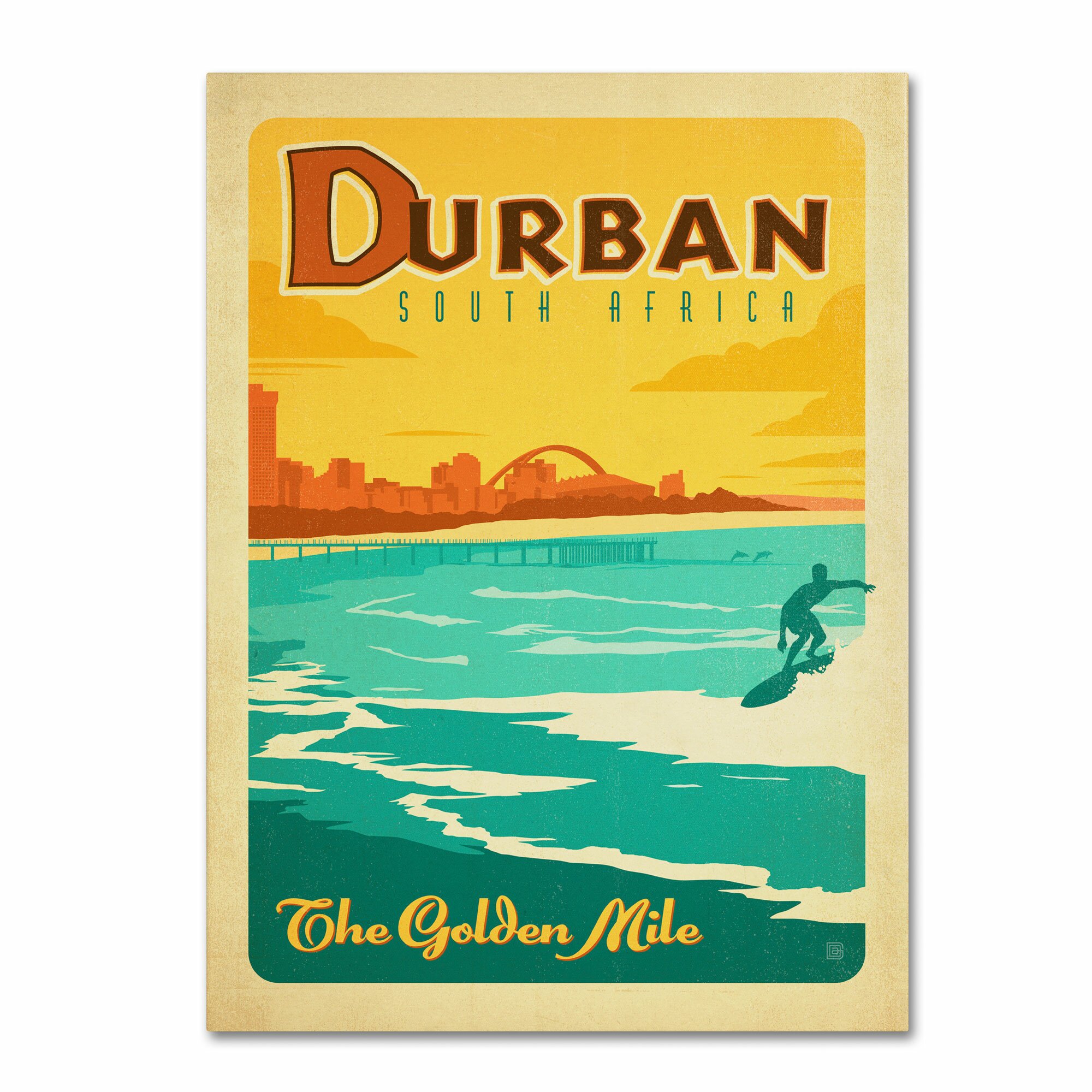 Trademark Art "Durban, South Africa" by Anderson Design Group Vintage ...