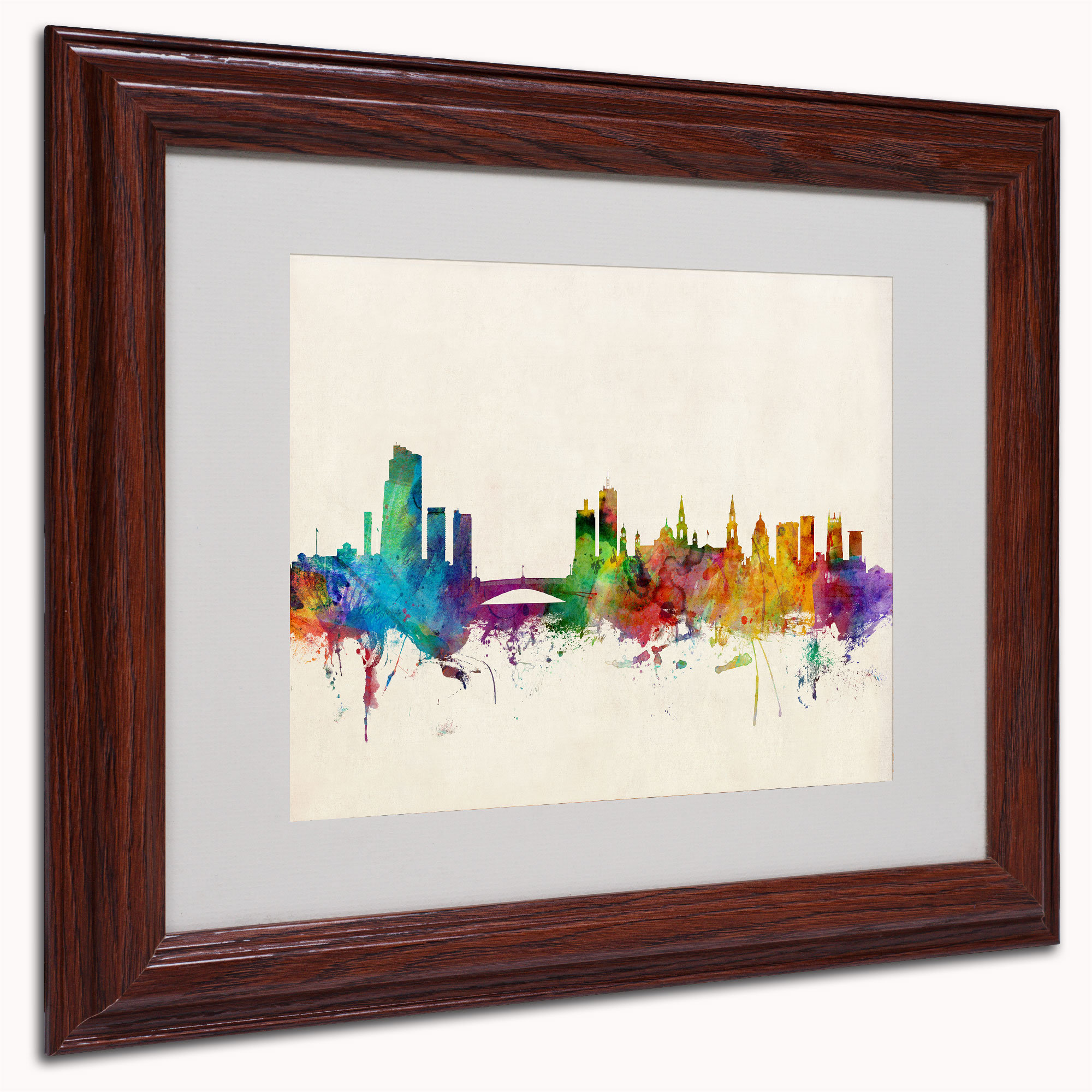 Trademark Art 'Leeds England Skyline III' by Michael Tompsett Framed
