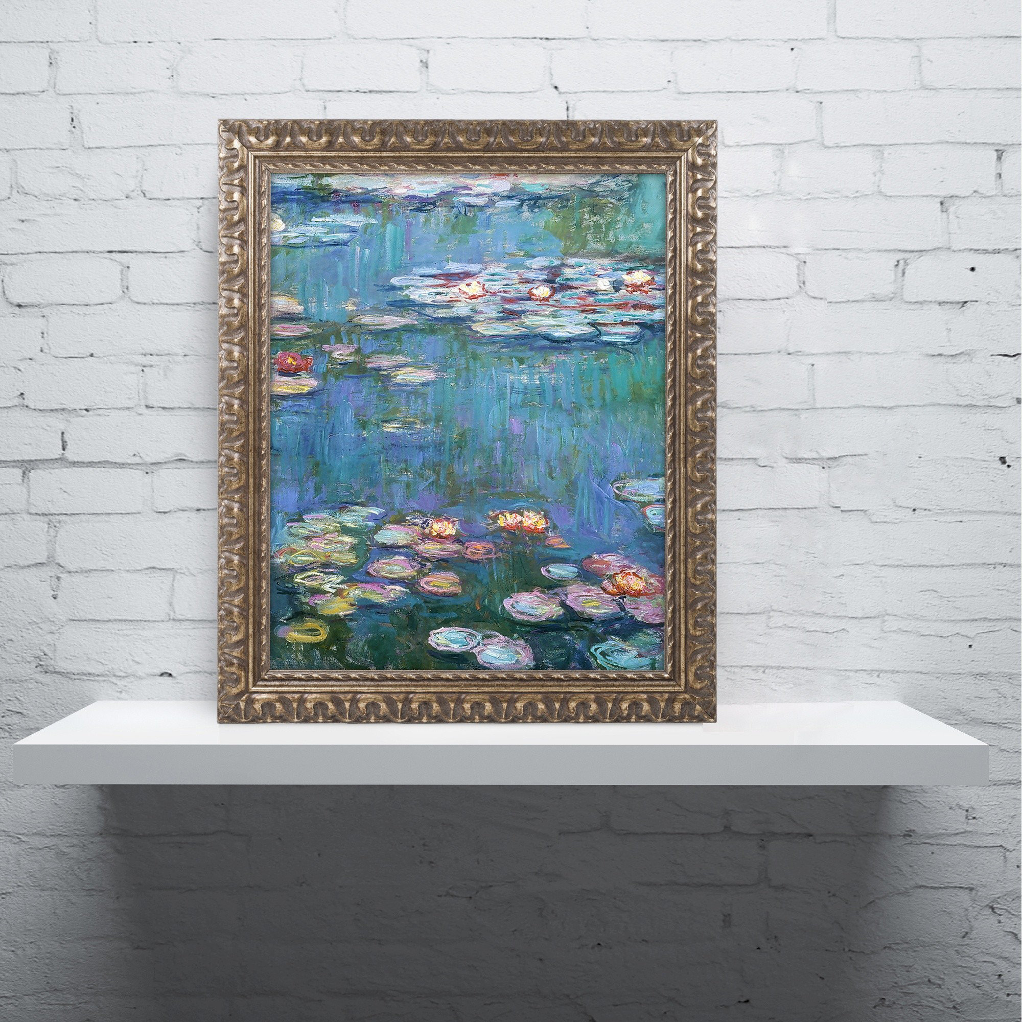 Trademark Art "Waterlilies Classic" by Claude Framed Painting