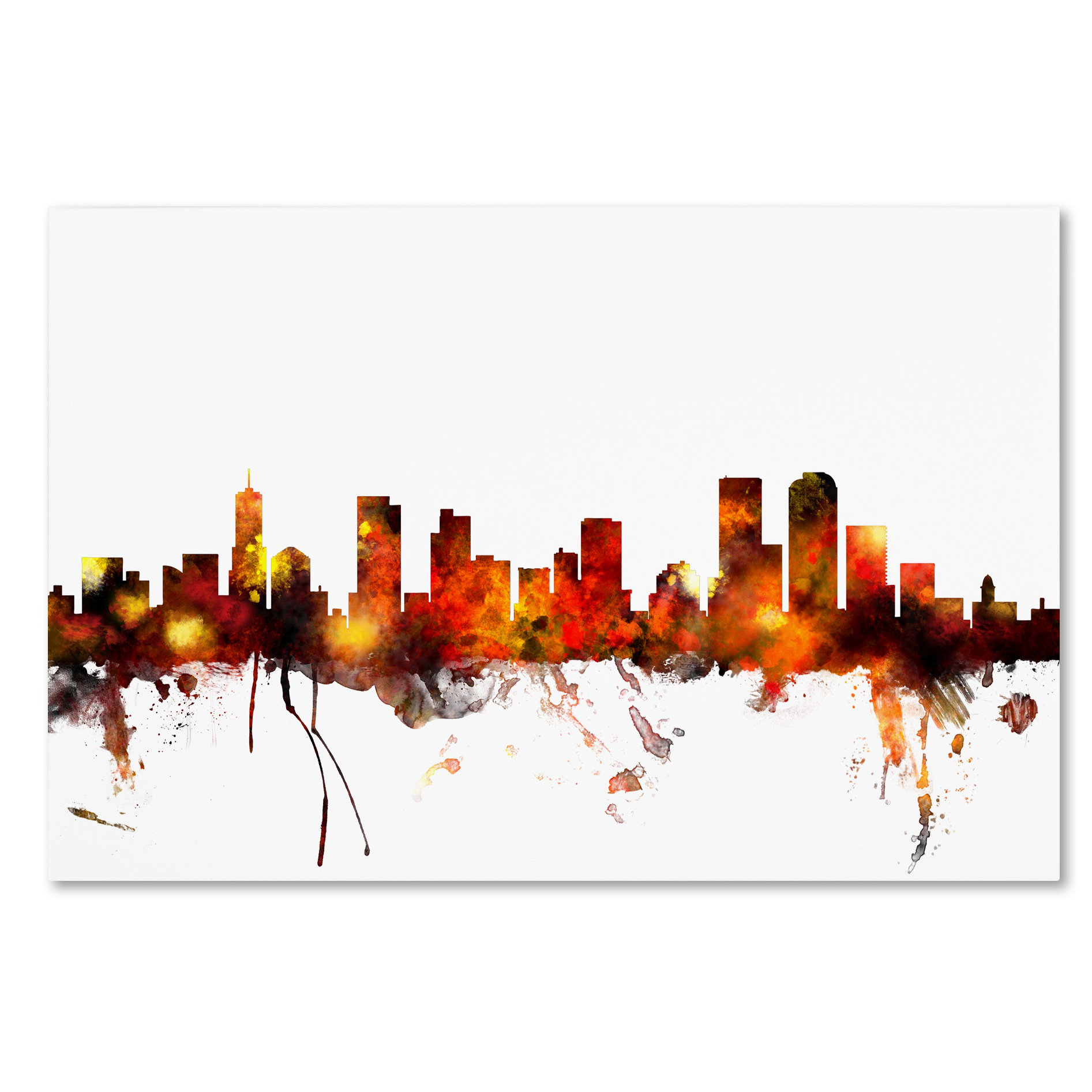 Trademark Art Denver Colorado Skyline by Michael Tompsett Graphic Art