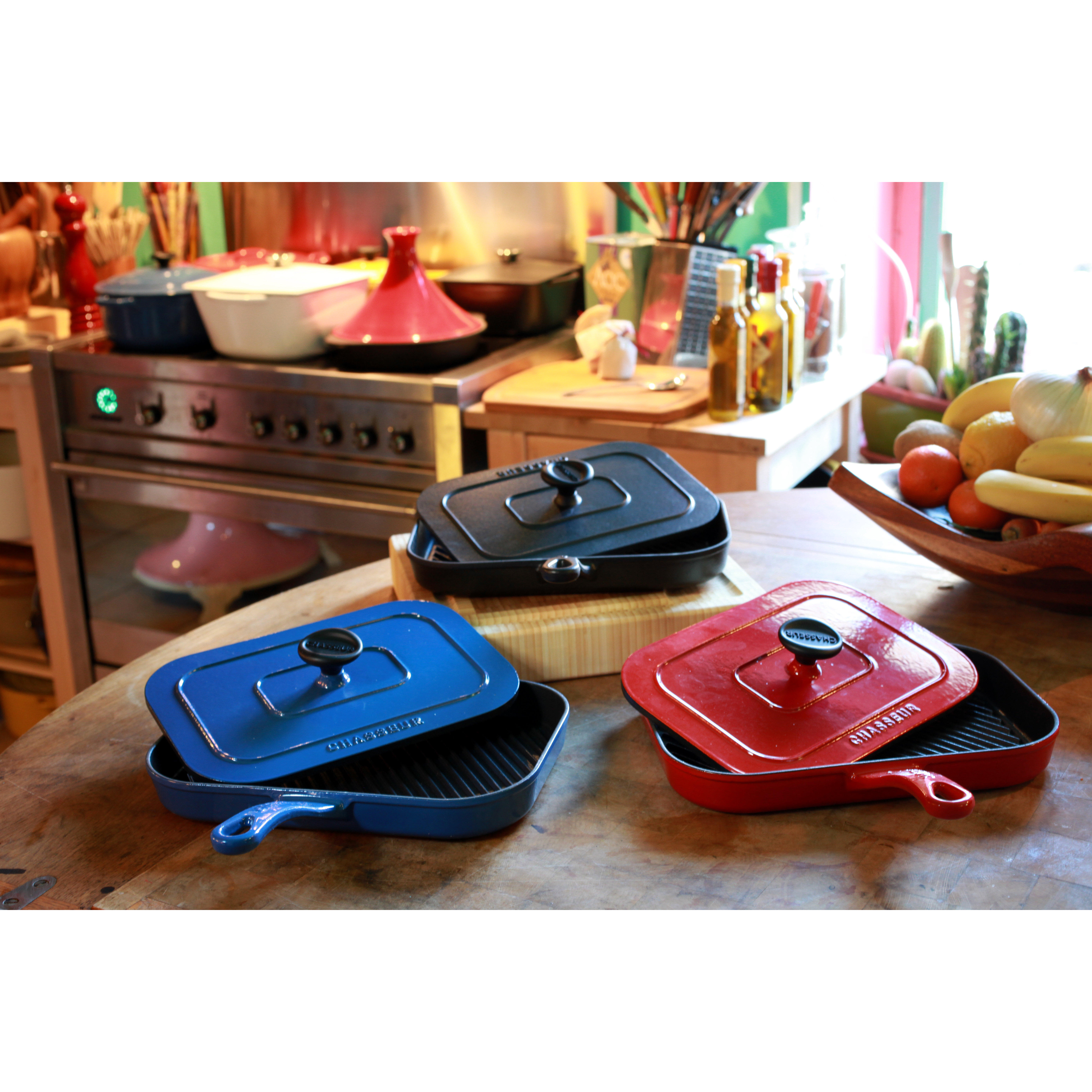 Chasseur Chasseur 10inch French Enameled Cast Iron Panini Press