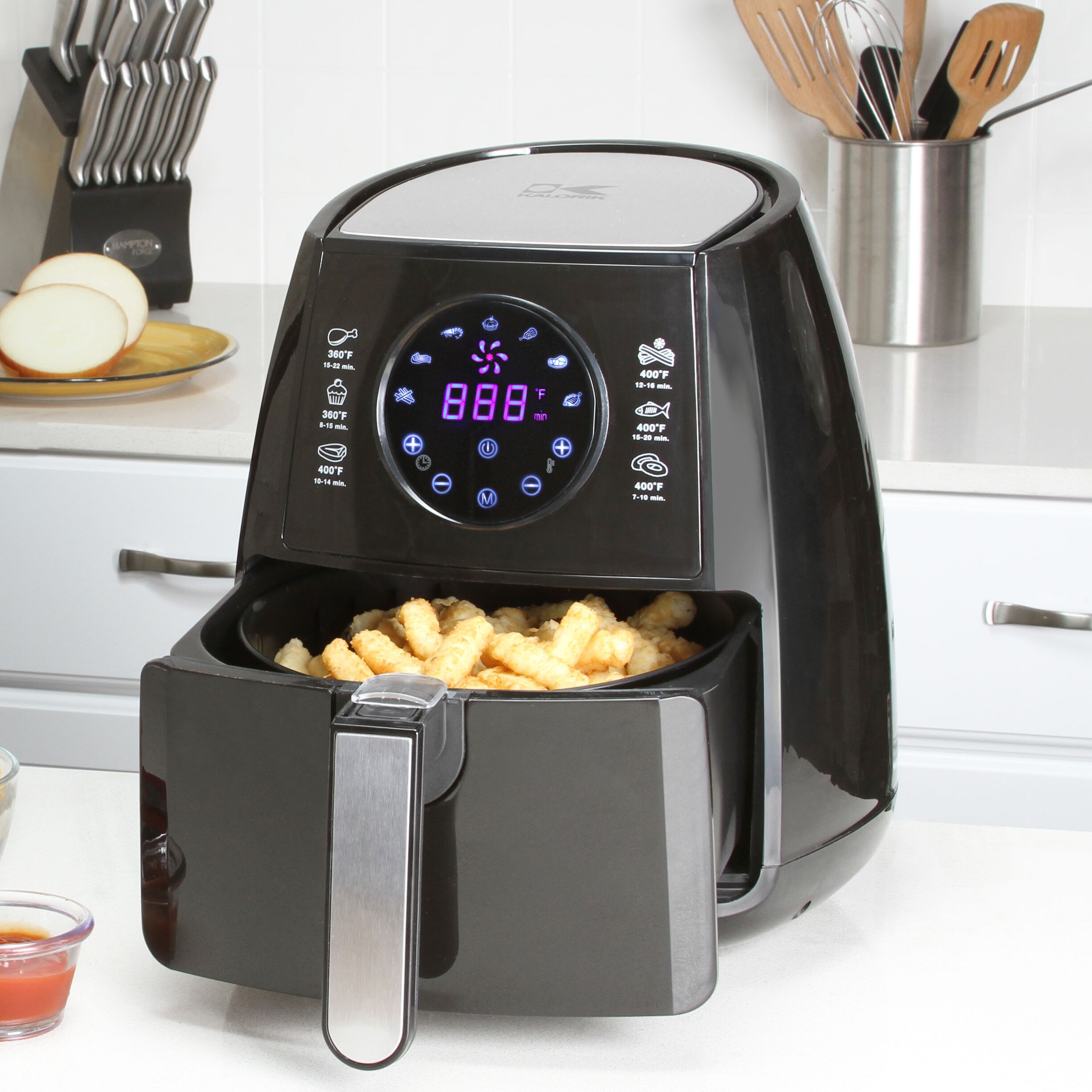 Kalorik Black Digital Airfryer with Dual Layer Rack ...