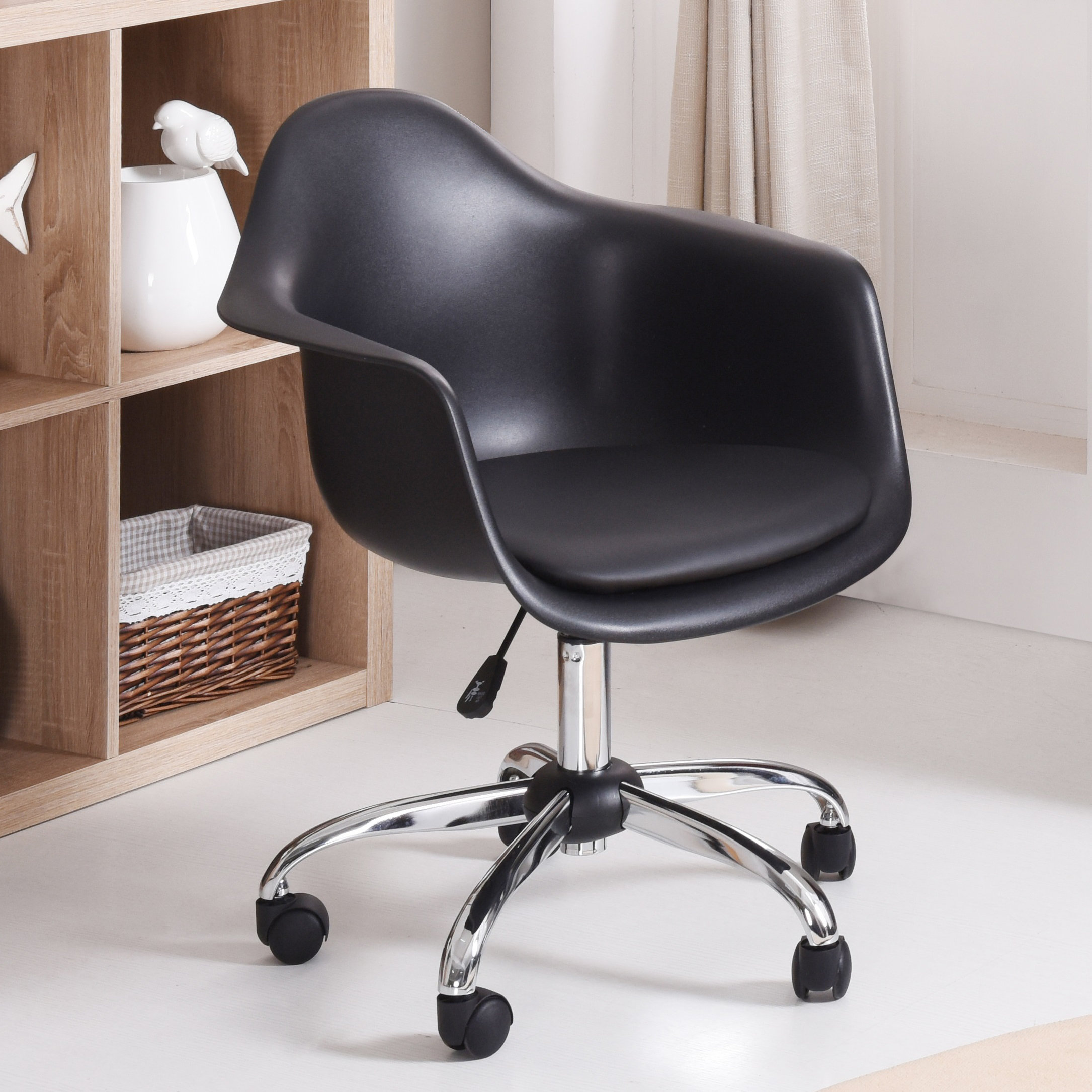 Hodedah Rolling Low Back Chair & Reviews Wayfair