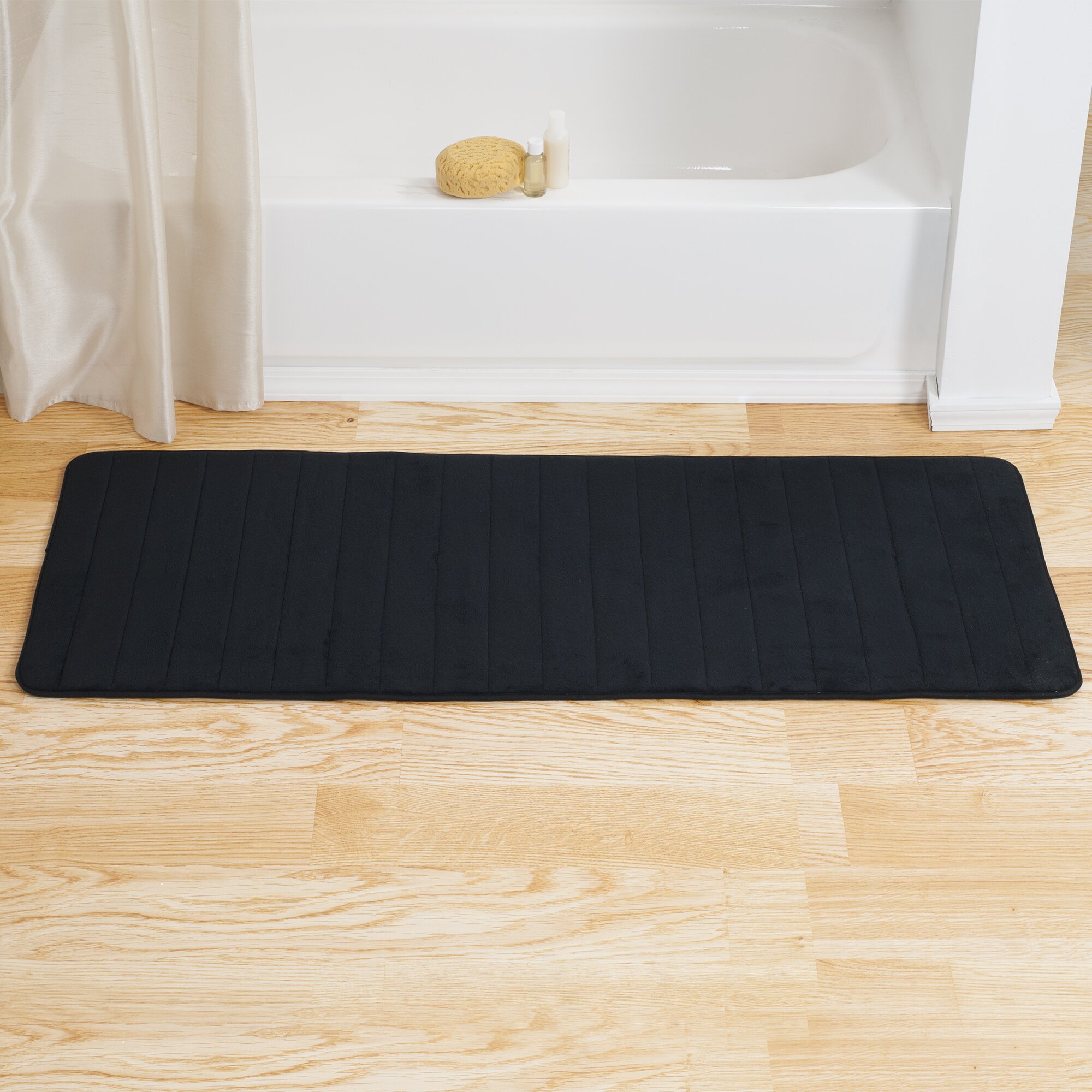 Lavish Home Extra Long Striped Memory Foam Bath Mat & Reviews Wayfair