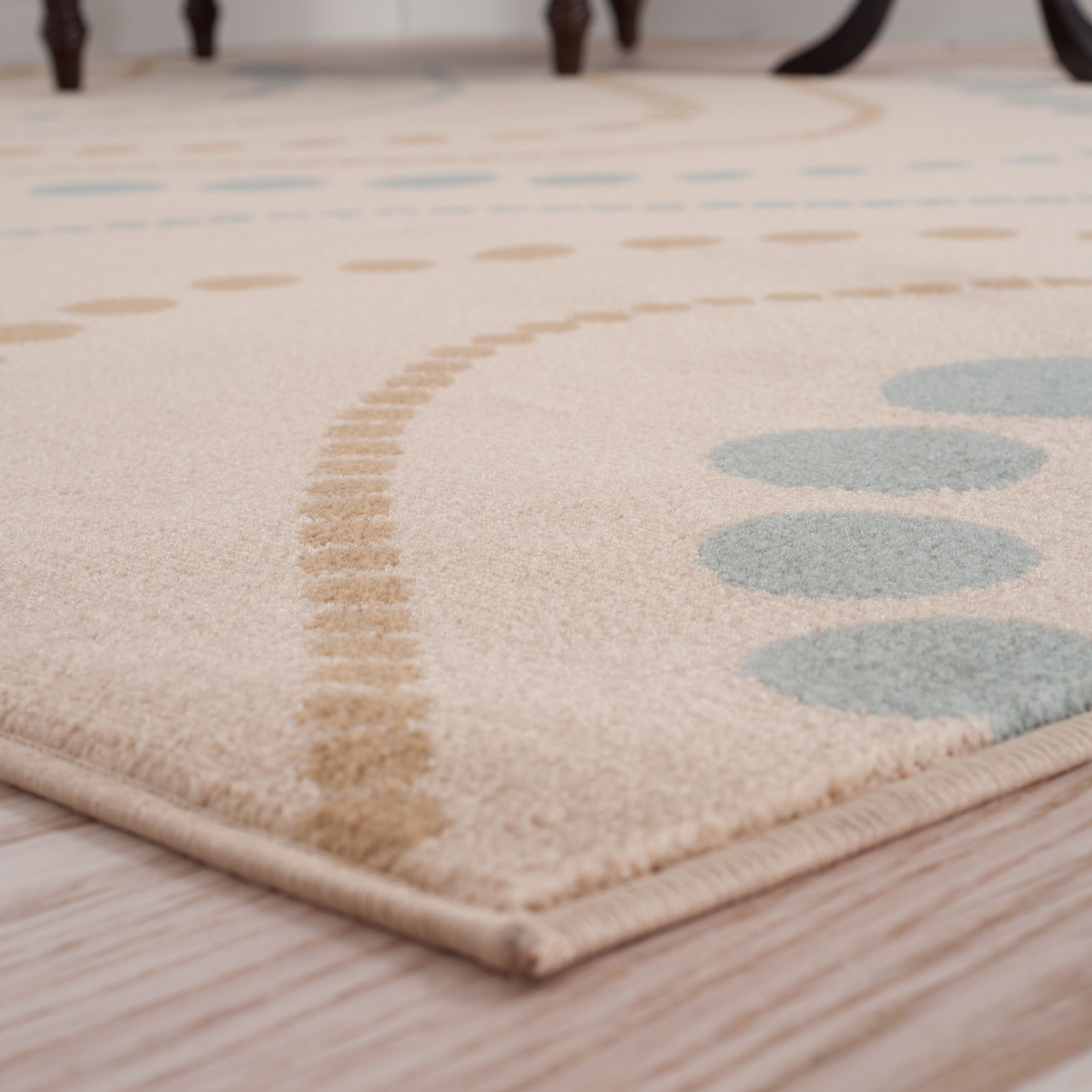 Lavish Home Modern Waves Beige/Teal Area Rug & Reviews Wayfair