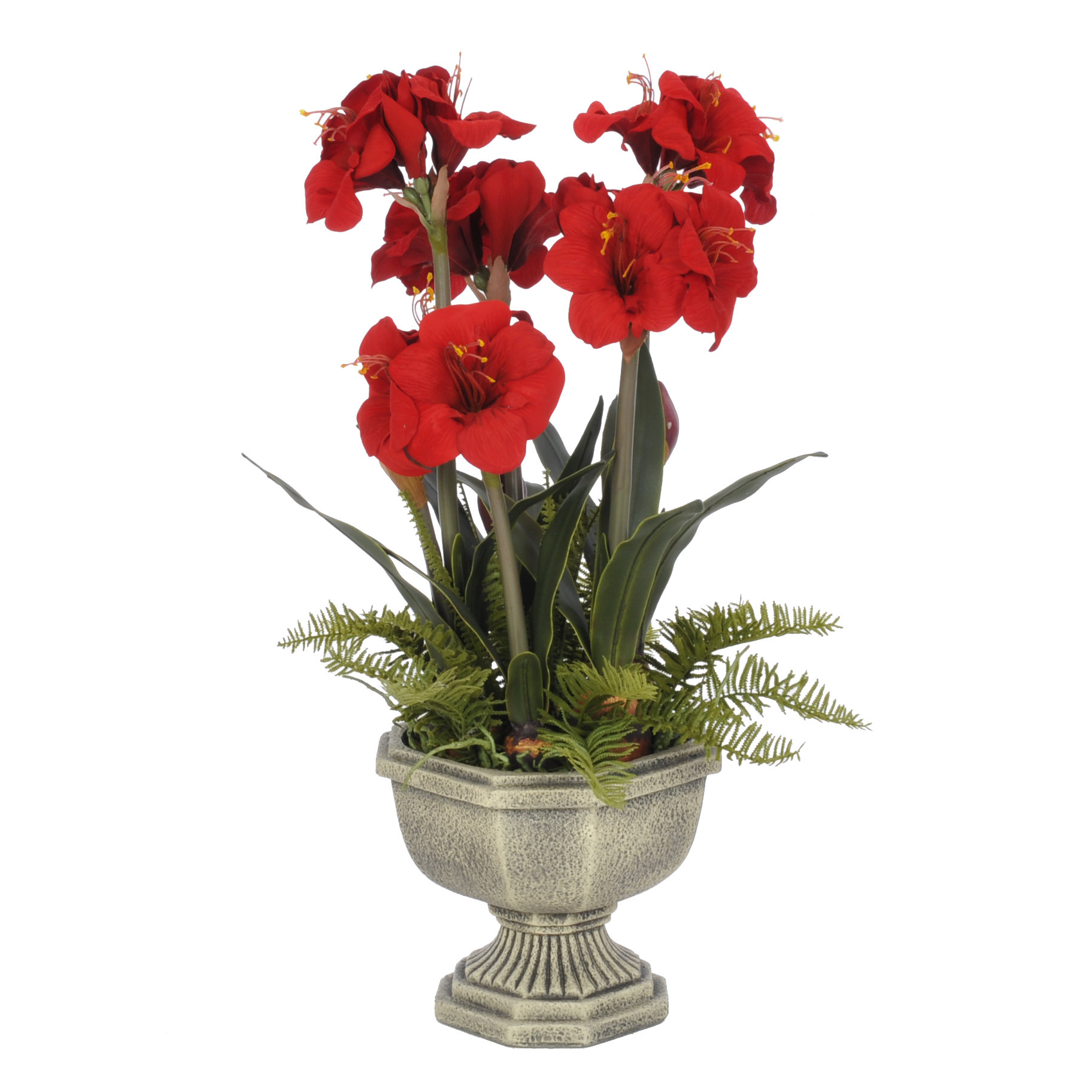 House of Silk Flowers Artificial Amaryllis in Urn & Reviews Wayfair