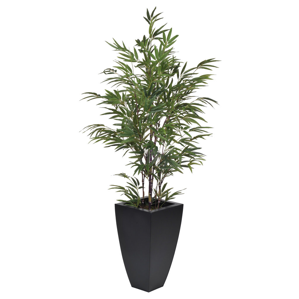 House of Silk Flowers Artificial Black Bamboo Tree in Planter & Reviews