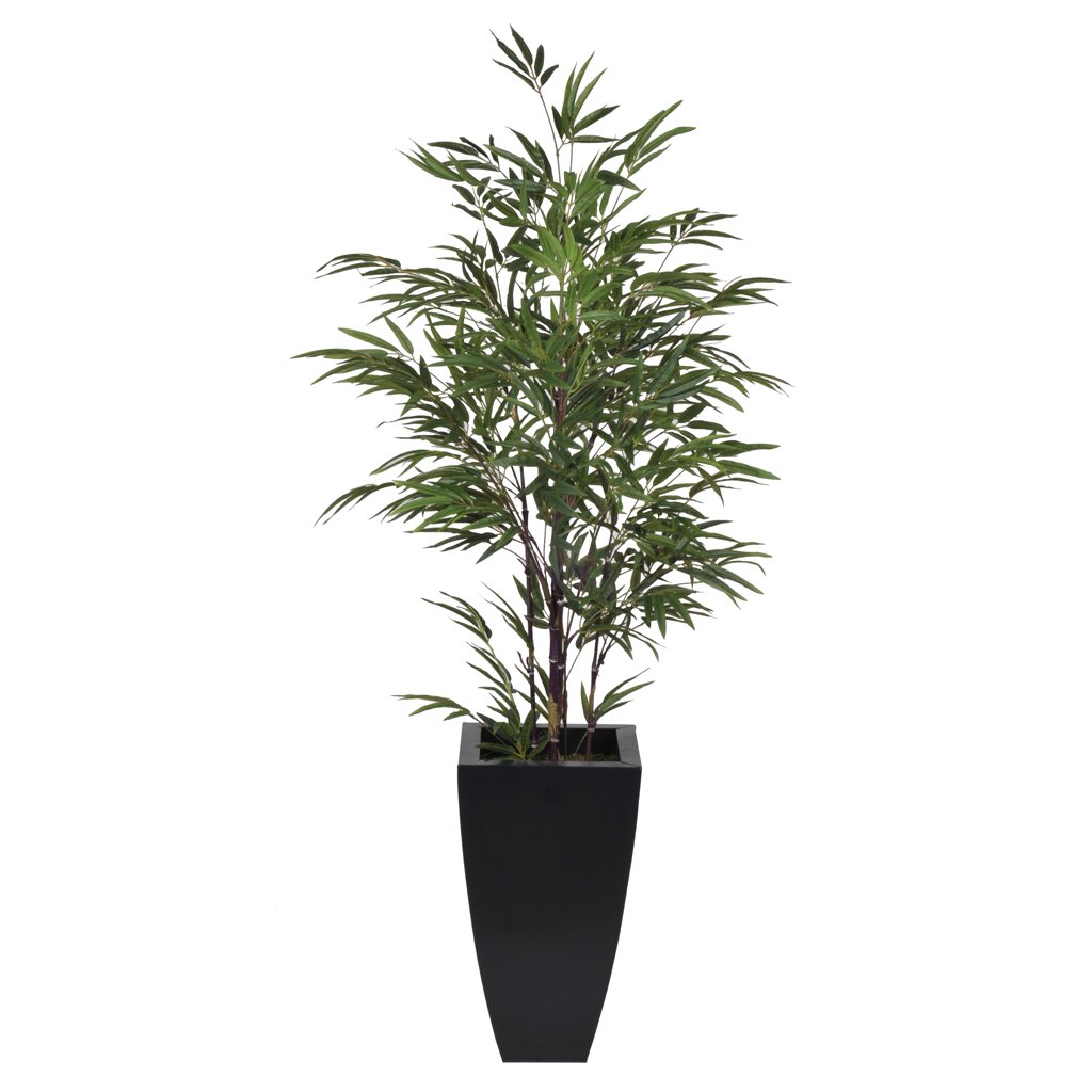 House of Silk Flowers Artificial Black Bamboo Tree in Planter & Reviews Wayfair