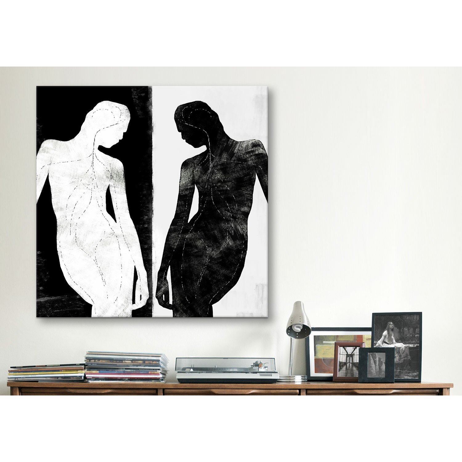 iCanvas Modern Contrasting Silhouette Figure Graphic Art on Canvas ...