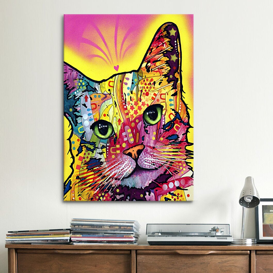 iCanvas 'Tilt Cat' by Dean Russo Graphic Art on Canvas & Reviews | Wayfair