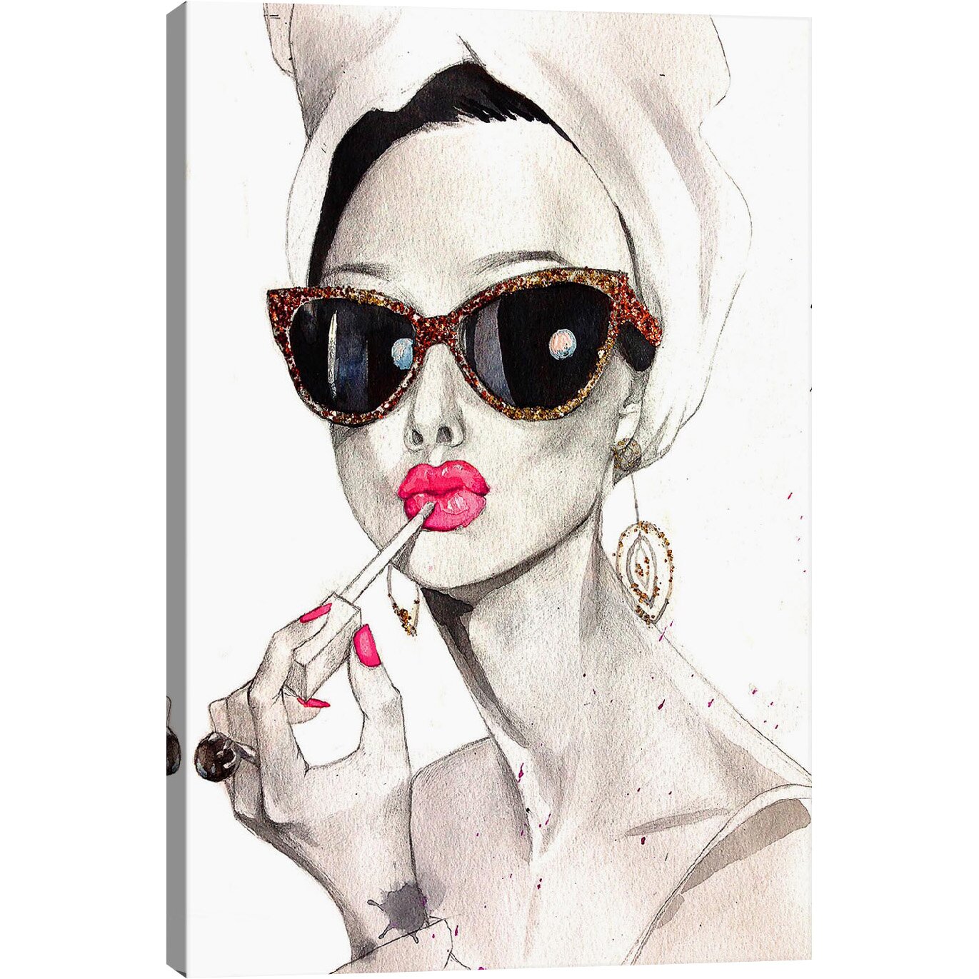 iCanvas Audrey Hepburn by Rongrong DeVoe Painting Print on Canvas ...