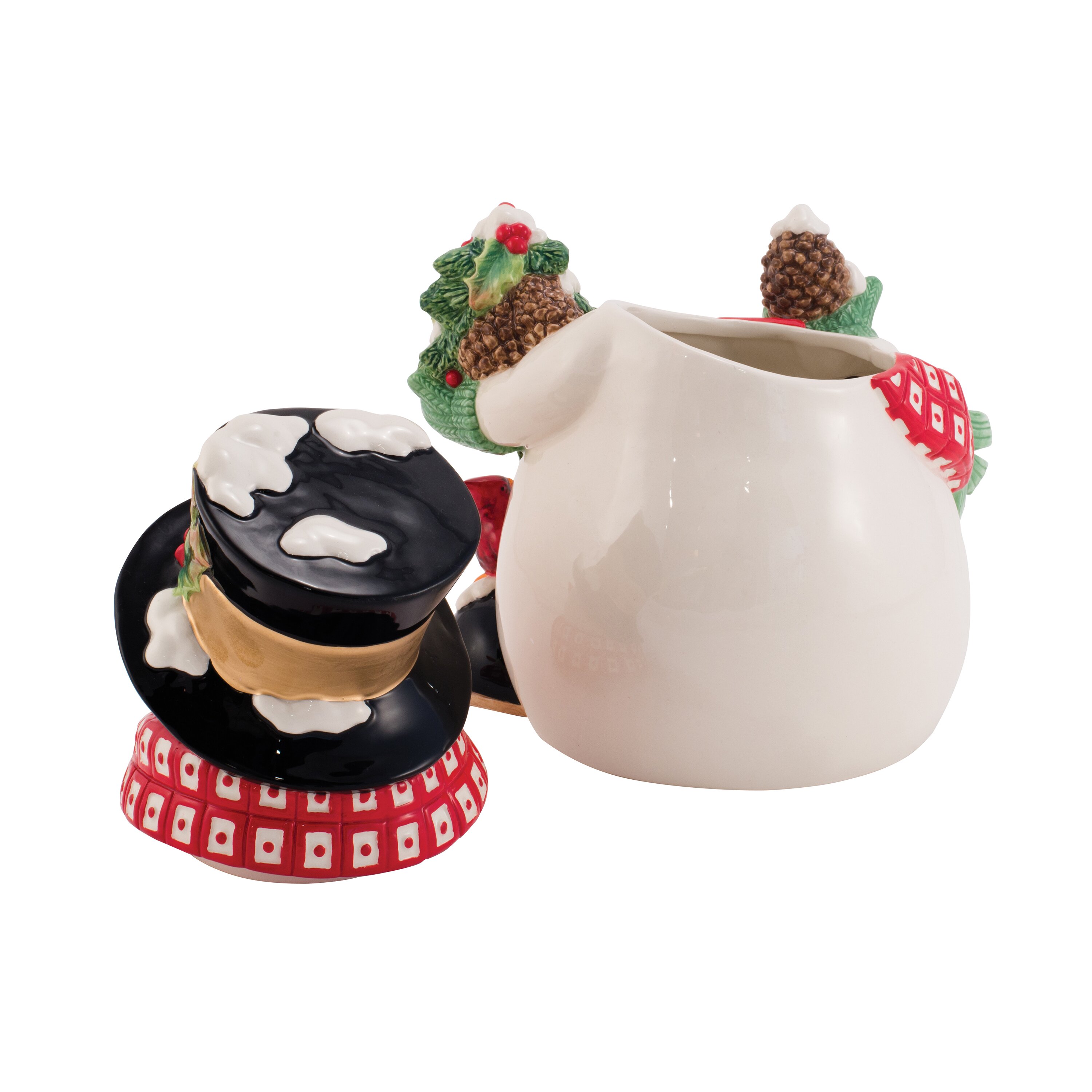 Fitz and Floyd Holly Berry Snowman 2.56-qt. Cookie Jar & Reviews | Wayfair