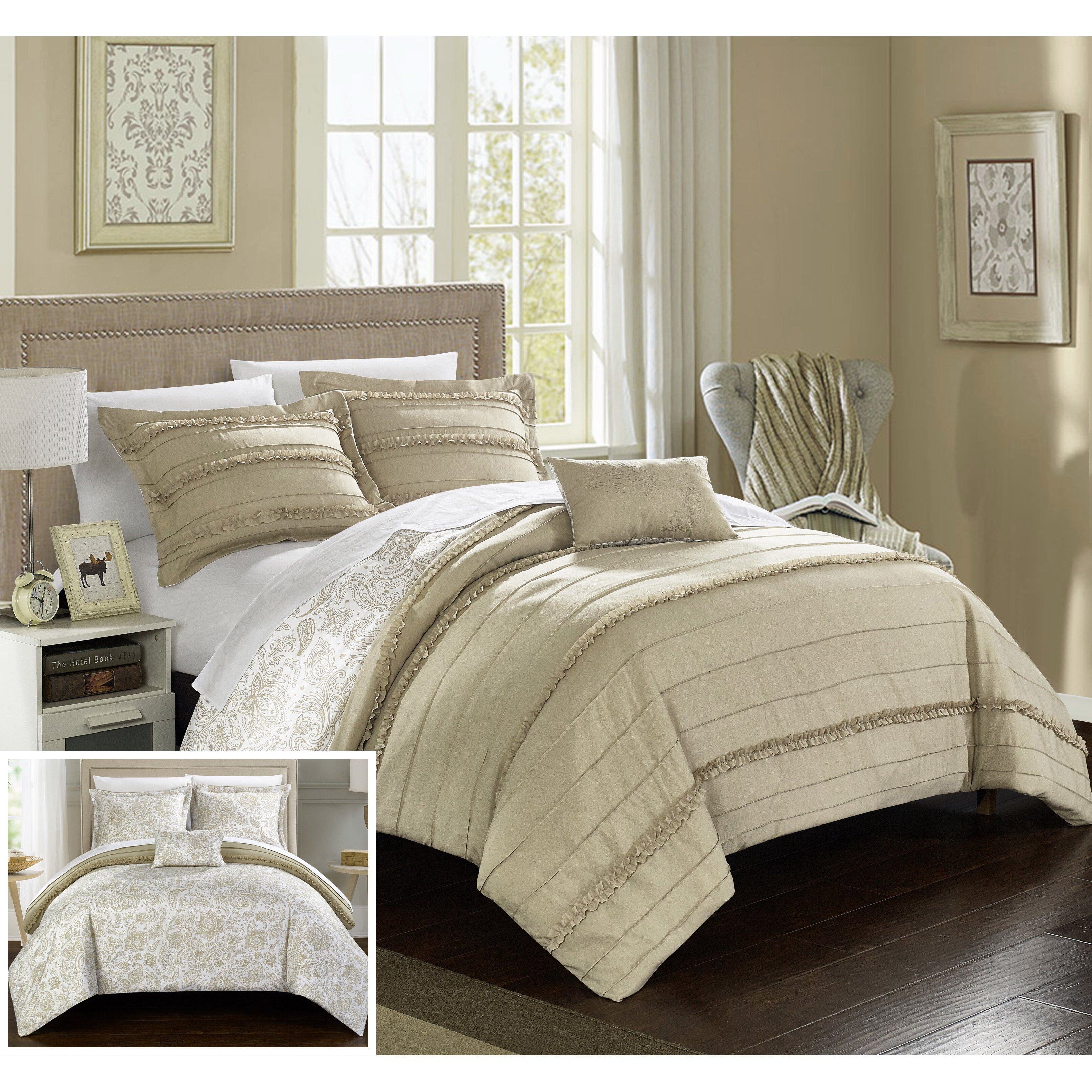 chic home eliza reversible duvet set nav