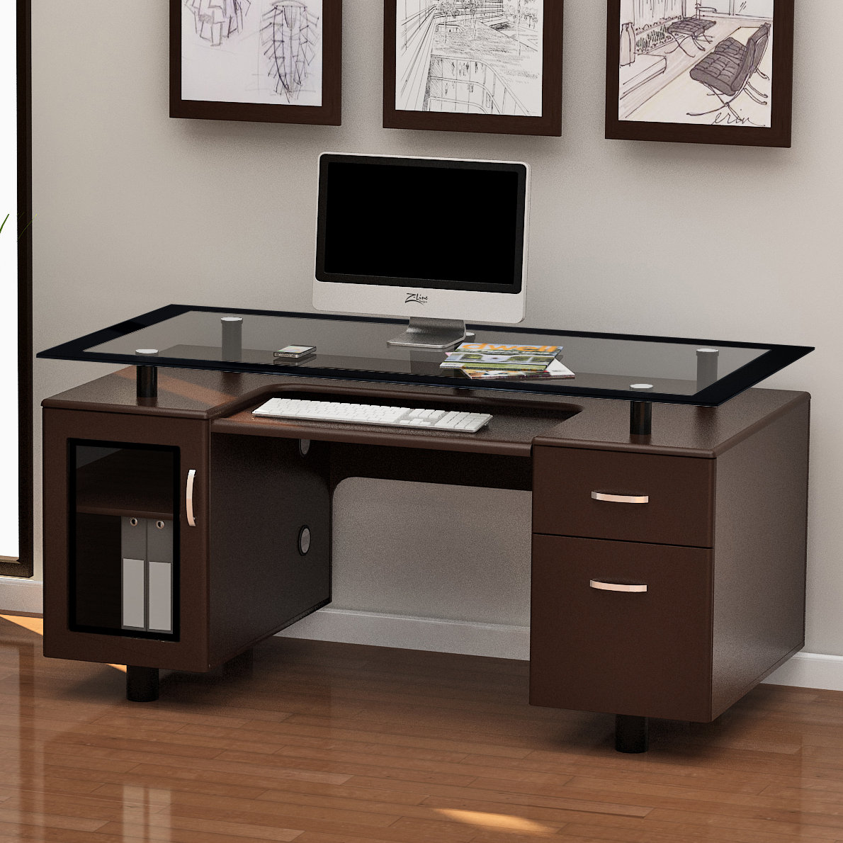 Z Line Designs Arria Executive Desk ZL712 01ED