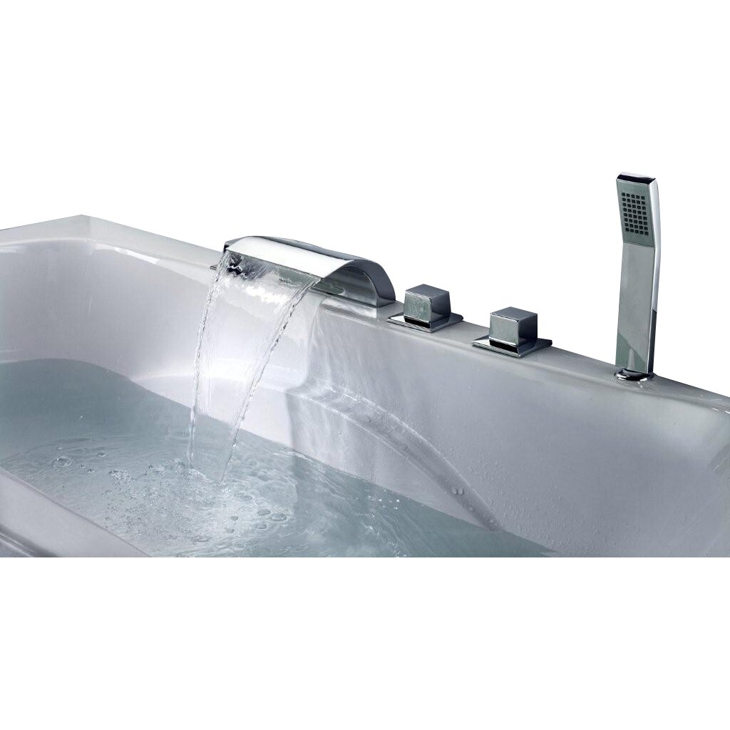 Triple Handle Deck Mount Waterfall Tub Faucet with Handshower S2053CW