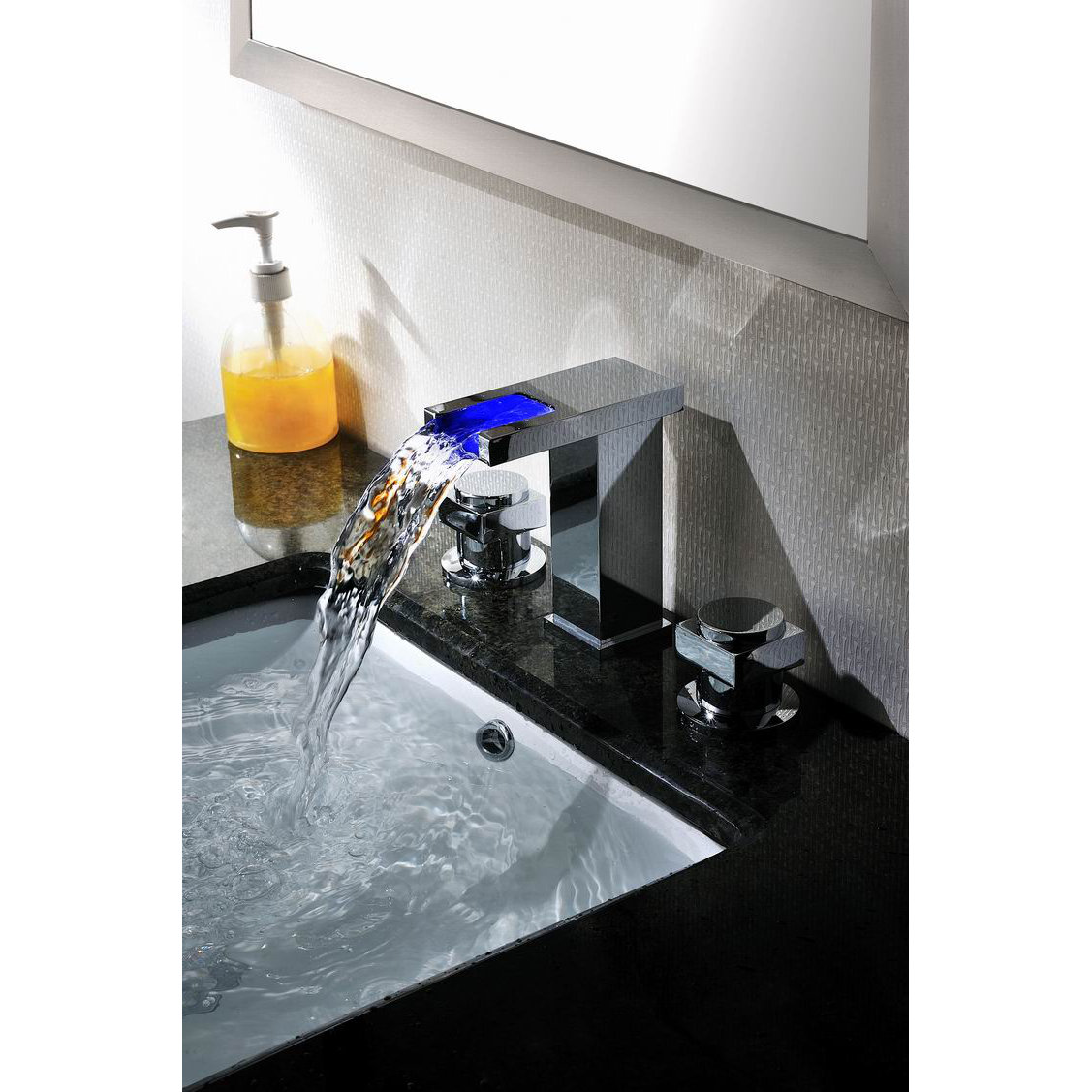 Sumerain Double Handle Widespread LED Waterfall Bathroom Sink Faucet & Reviews Wayfair