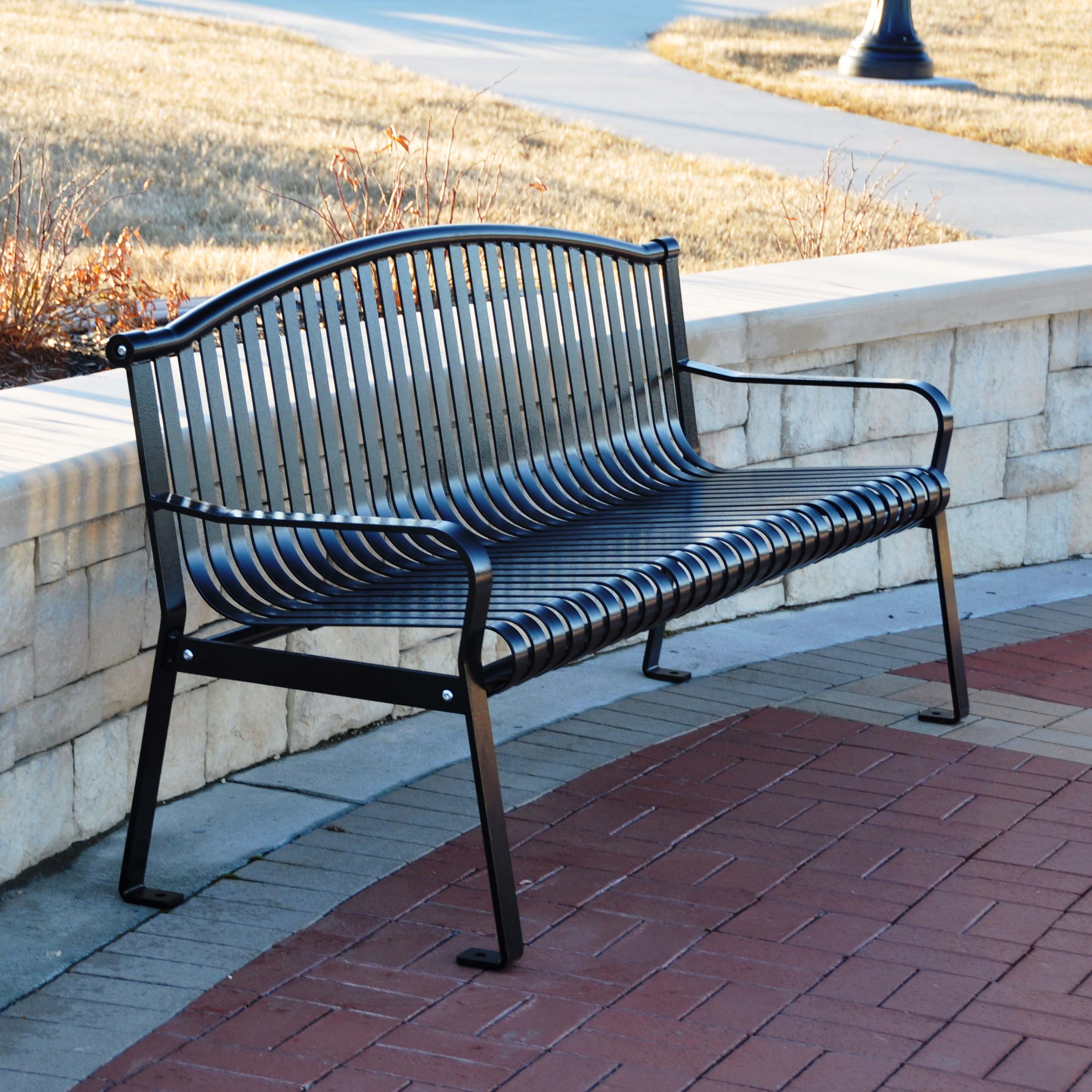Frog Furnishings Rockford Steel Park Bench & Reviews | Wayfair