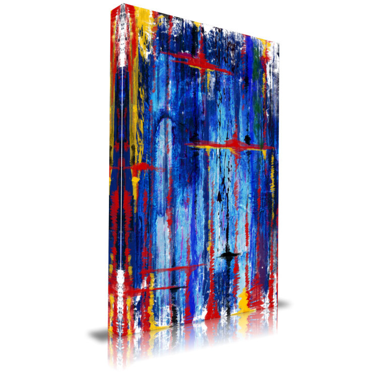 Maxwell Dickson 'Blue Melodies' Abstract Painting Print on Wrapped