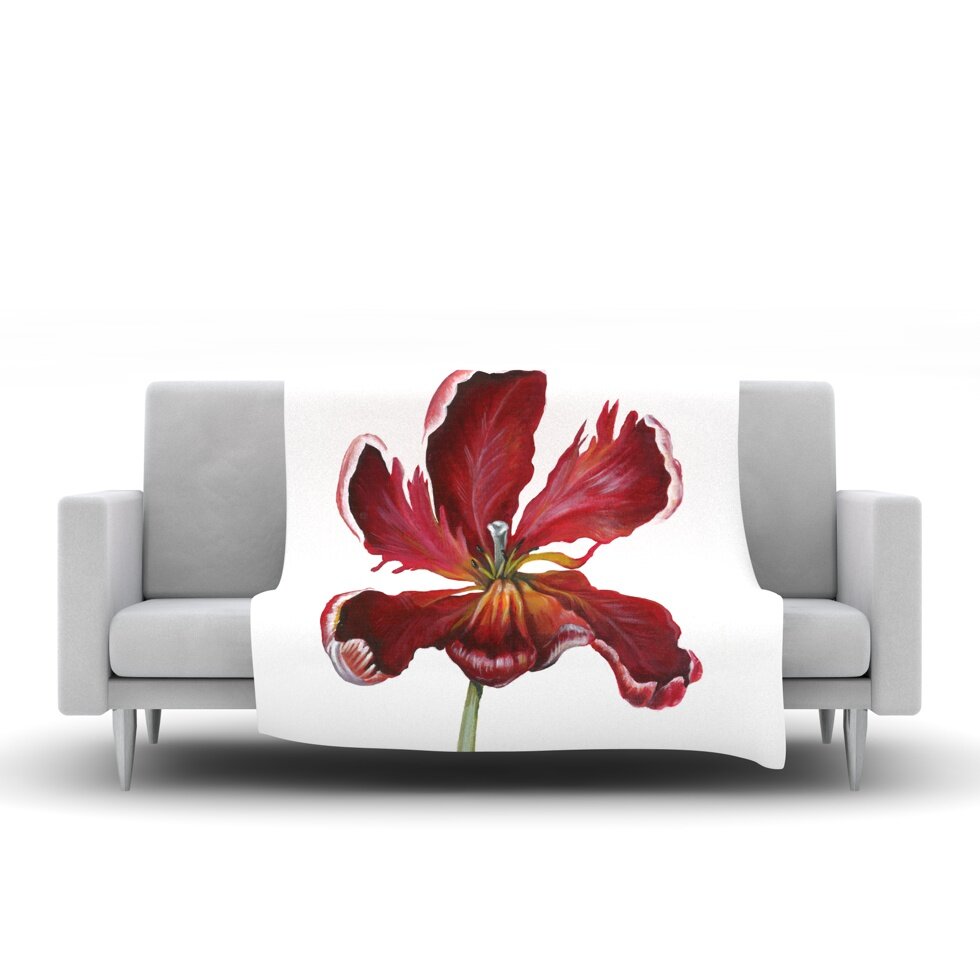 KESS InHouse Open Tulip Throw Blanket Wayfair