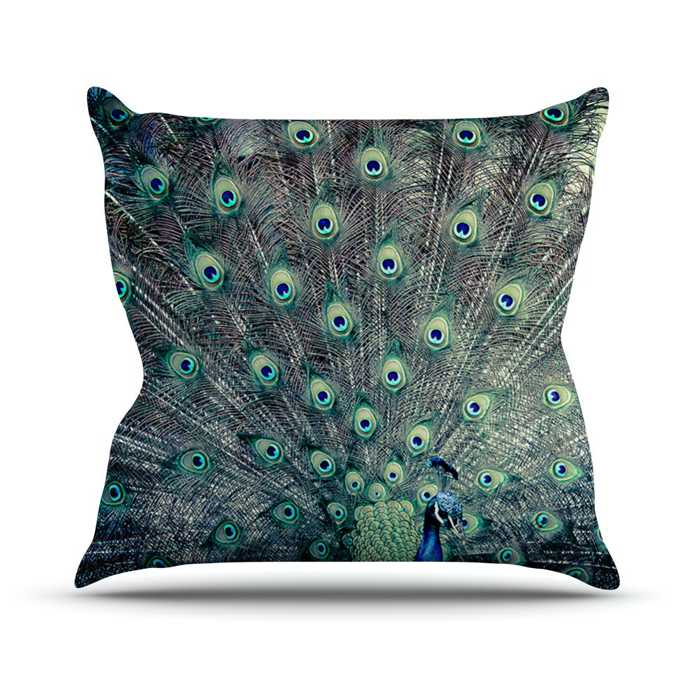 KESS InHouse Majestic Peacock Feather Throw Pillow & Reviews Wayfair