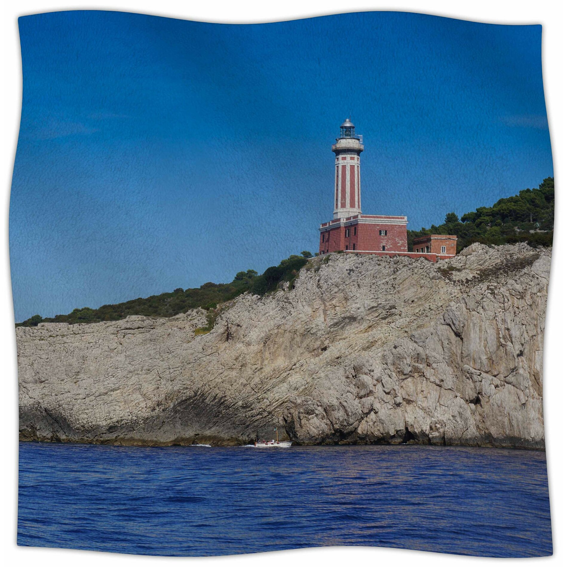 Maine Lighthouse Throw Blanket by ArtLifeCafe
