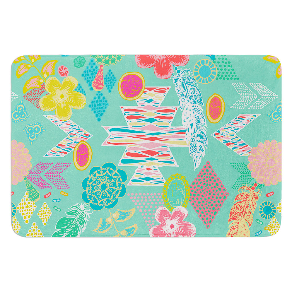 KESS InHouse Aztec Boho Emerald by Anneline Sophia Bath Mat Wayfair