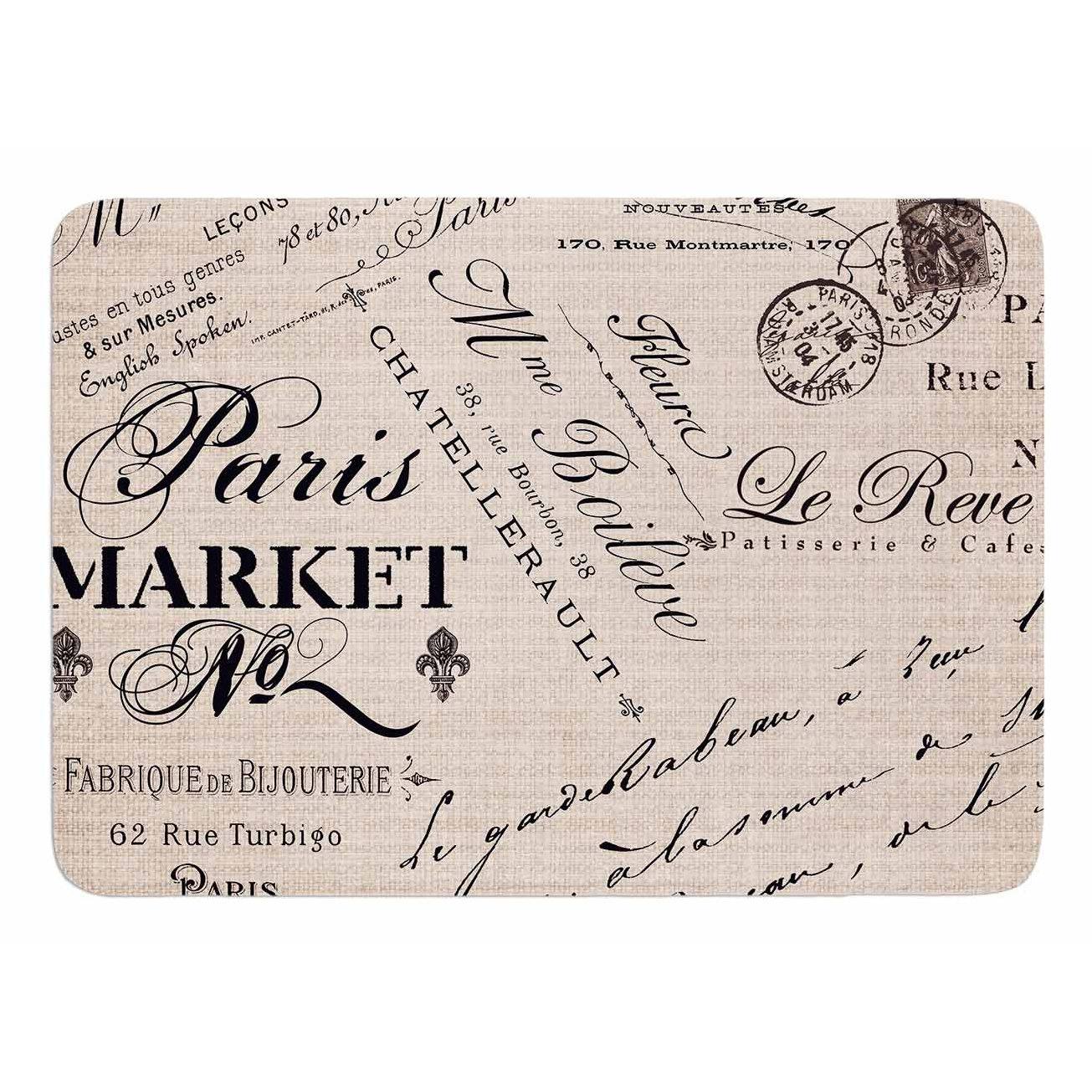 KESS InHouse French Script by Sylvia Cook Bath Mat Wayfair