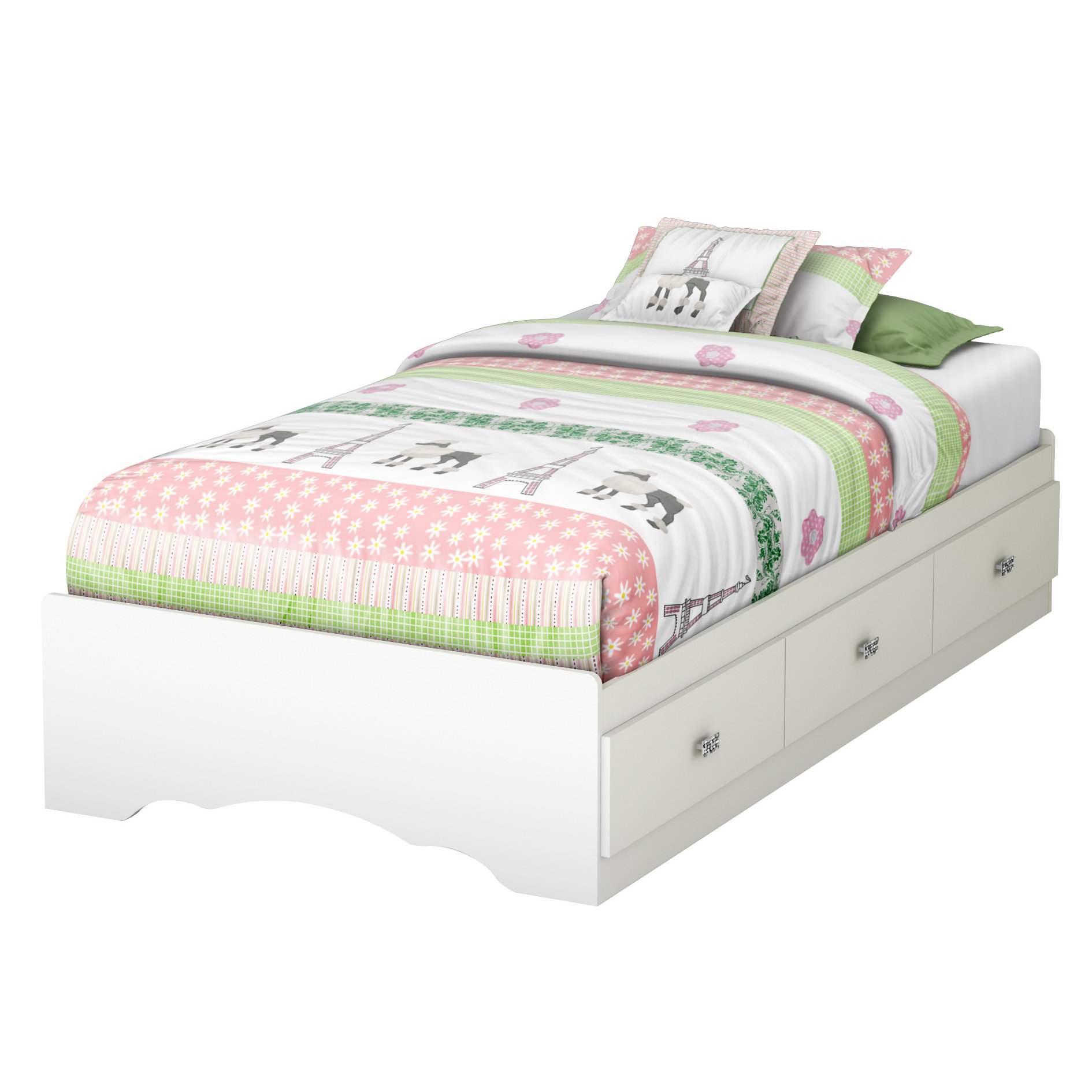 South Shore Tiara Twin Platform Customizable Bedroom Set ...