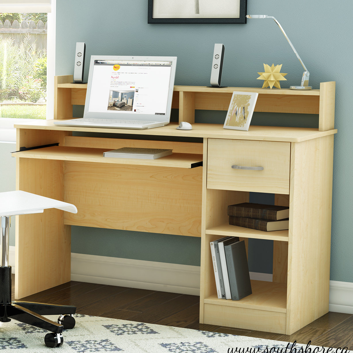 South Shore Axess 1 Drawer Computer Desk & Reviews Wayfair