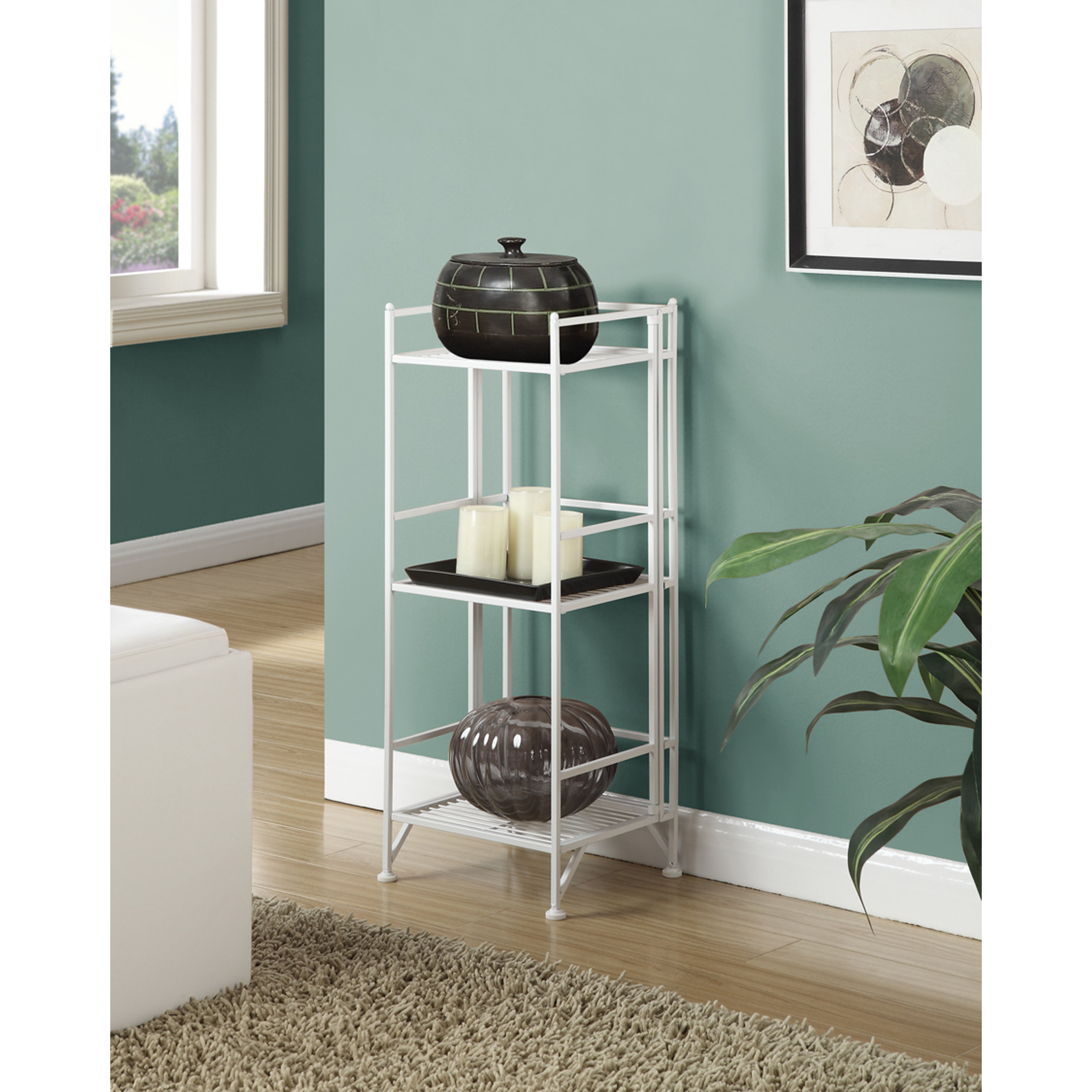 Convenience Concepts Designs 2 Go 3 Tier Folding Metal Shelf 32