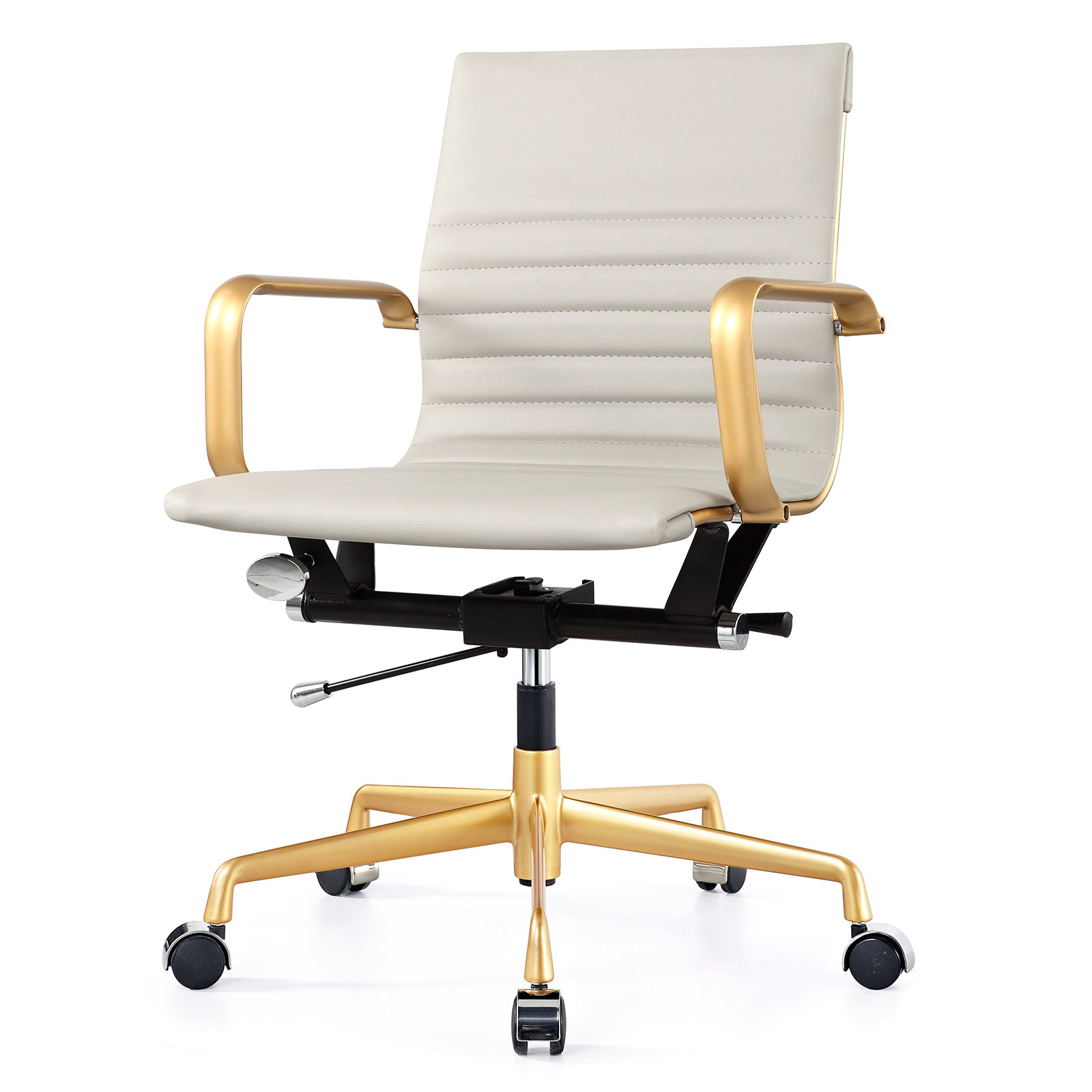 Meelano Vegan Leather MidBack Office Chair with Arms & Reviews Wayfair